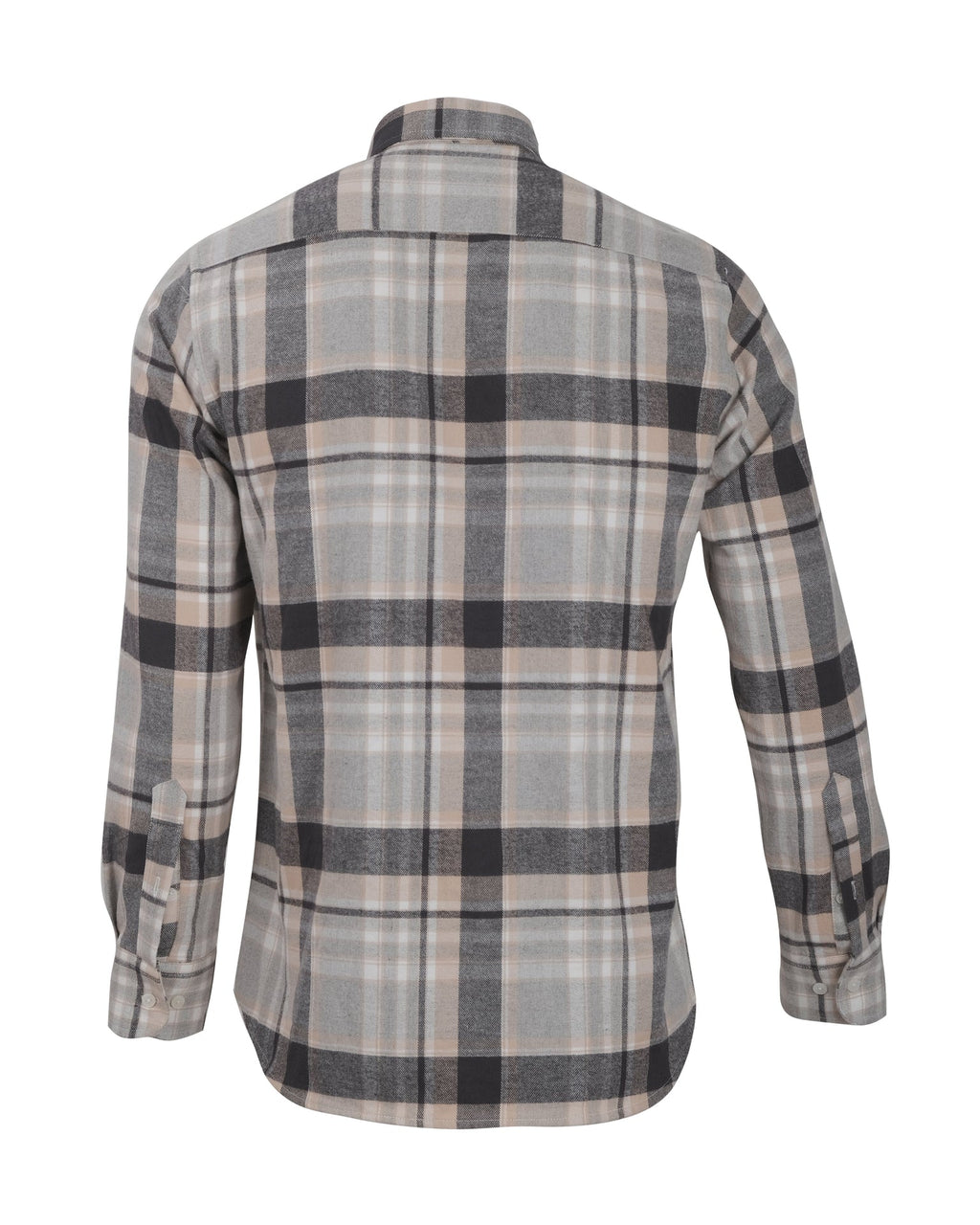 HACKETT LONDON Driftwood Beige Heritage Checked Flannel Long Sleeve Shirt