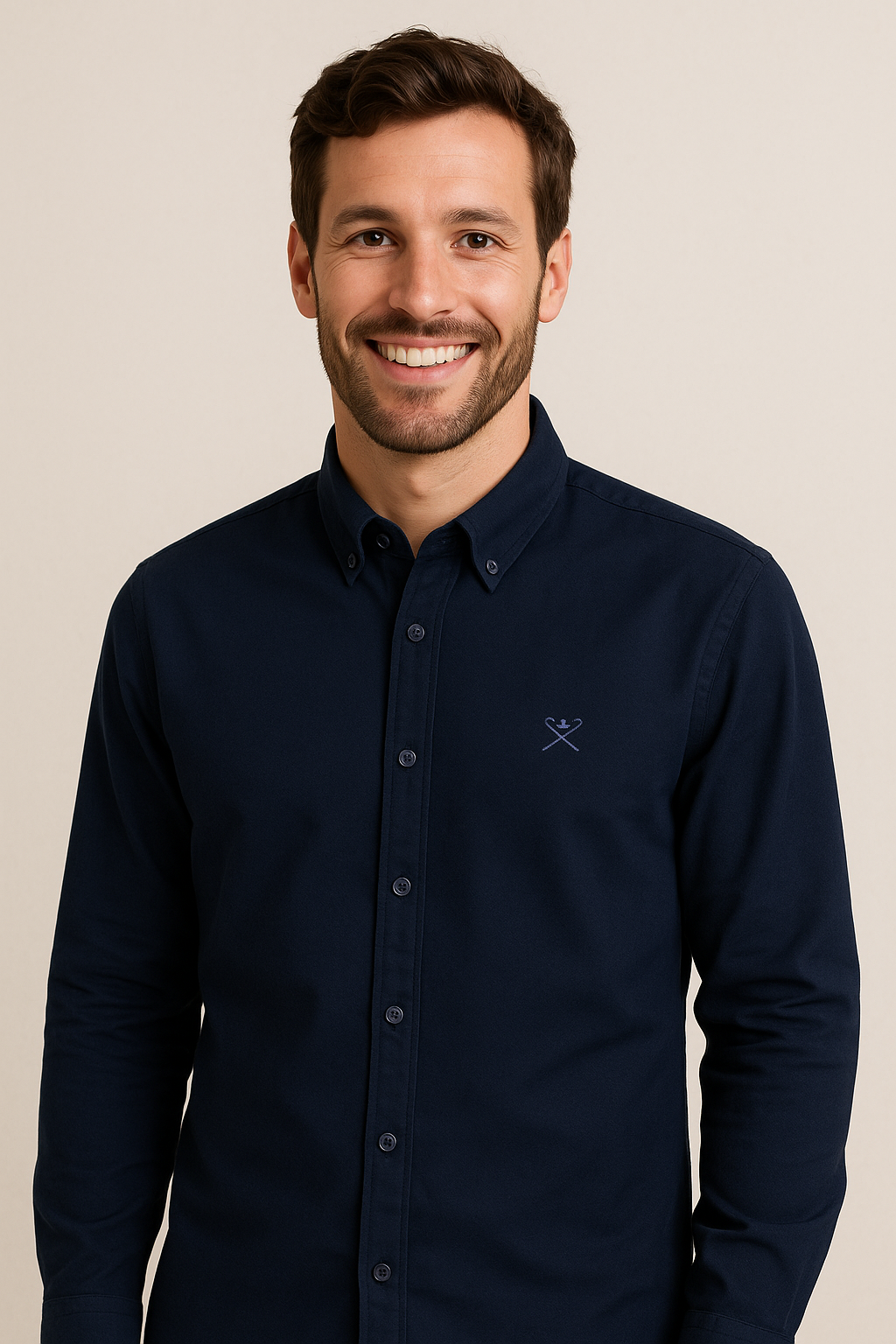HACKETT DEEP OCEAN Classic Fit Long Sleeve Textured Shirt