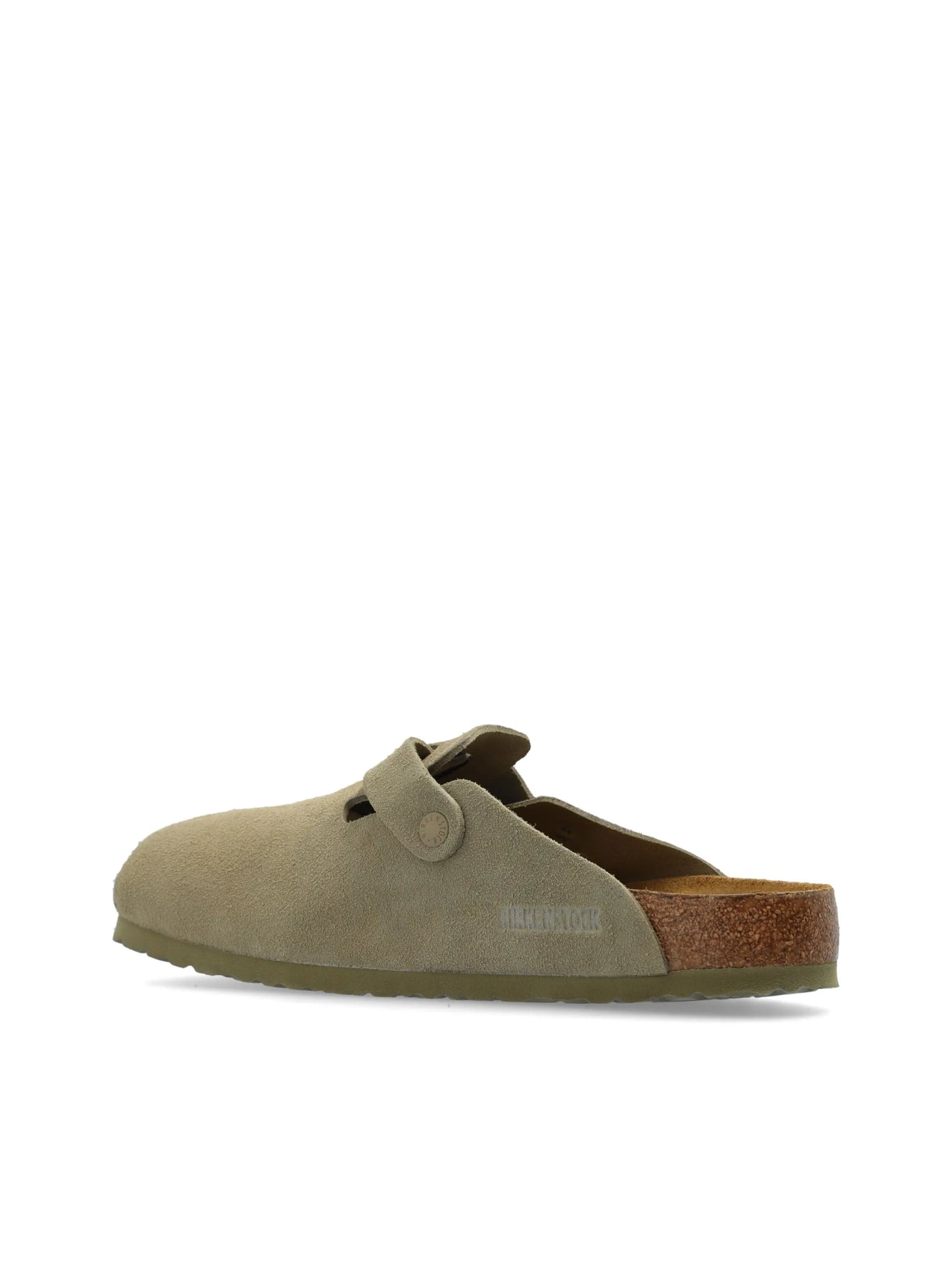 BIRKENSTOCK Sagewood Suede Clog with Buckle in Fern Green