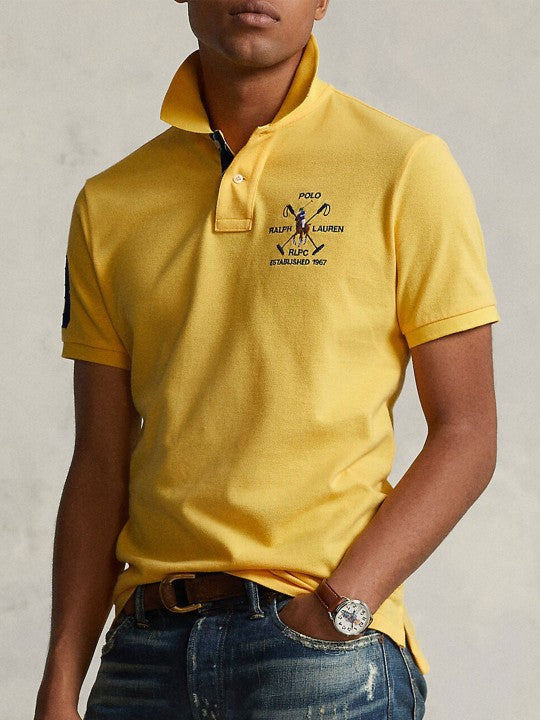 POLO RALPH LAUREN Opulent Marigold Classic Fit Short Sleeve Piqué Polo Shirt
