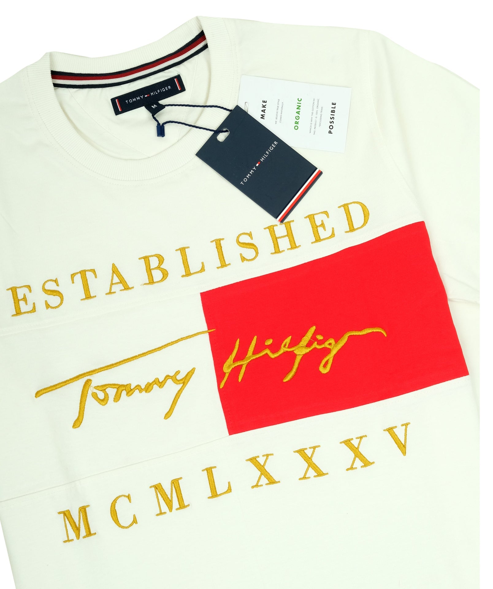 TOMMY HILFIGER Cloud Ivory Signature Graphic Short Sleeve Tee