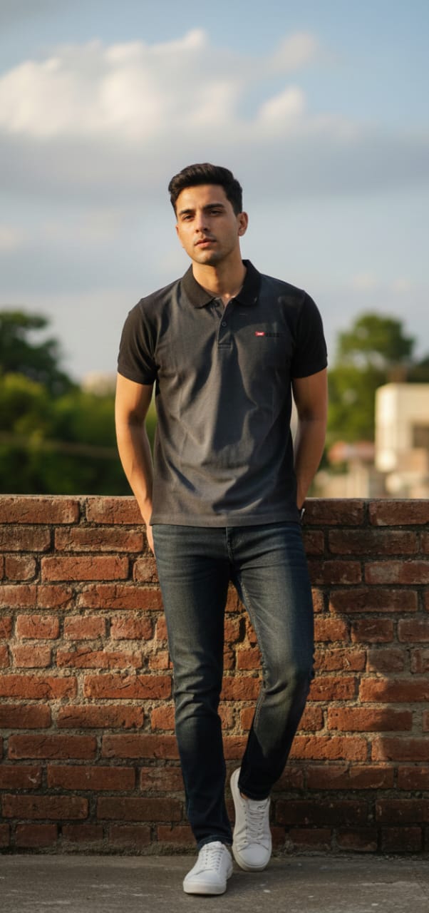 DIESEL Obsidian Wave Athletic Fit Short Sleeve Piqué Polo Shirt