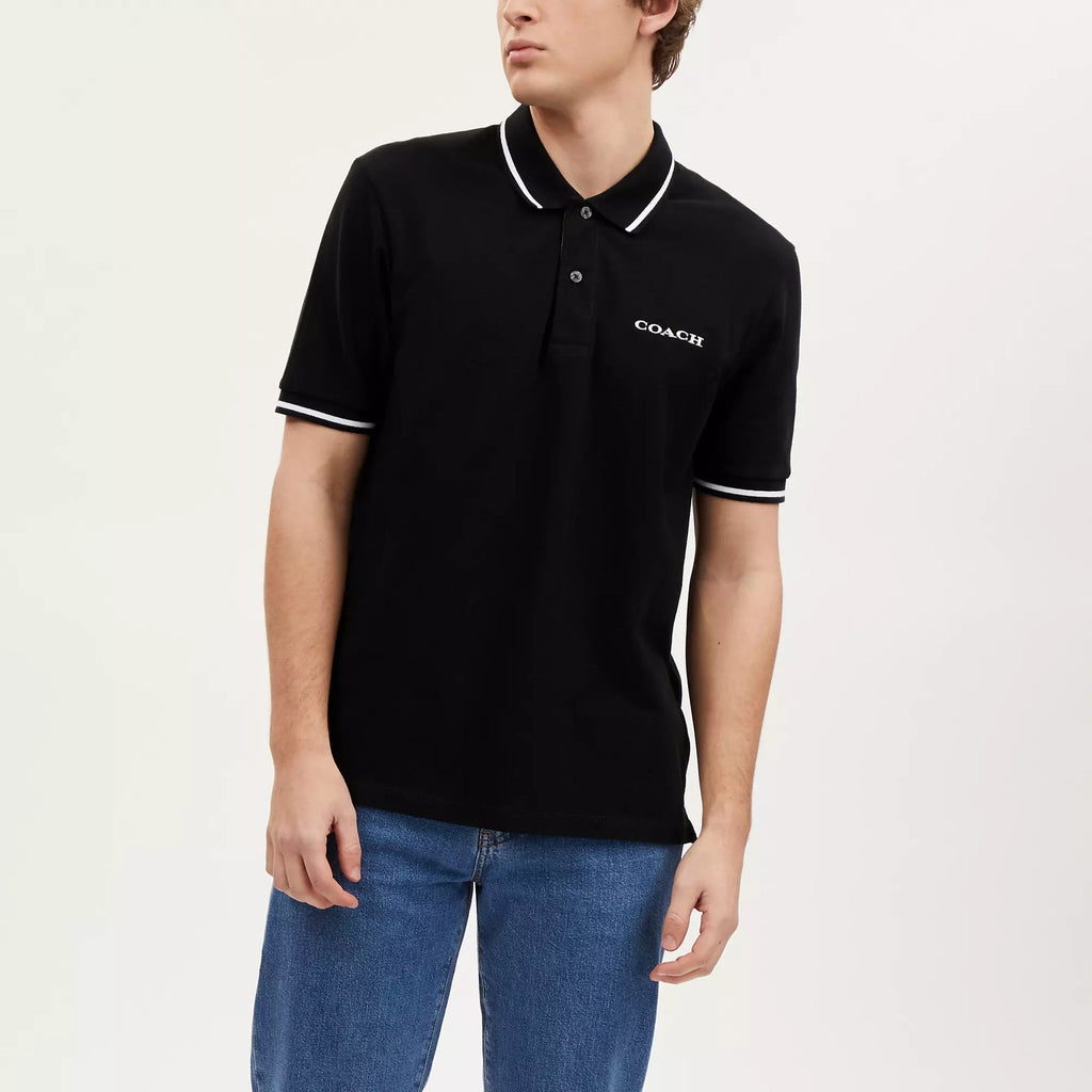 COACH Classic Black Polo with Contrast Trim