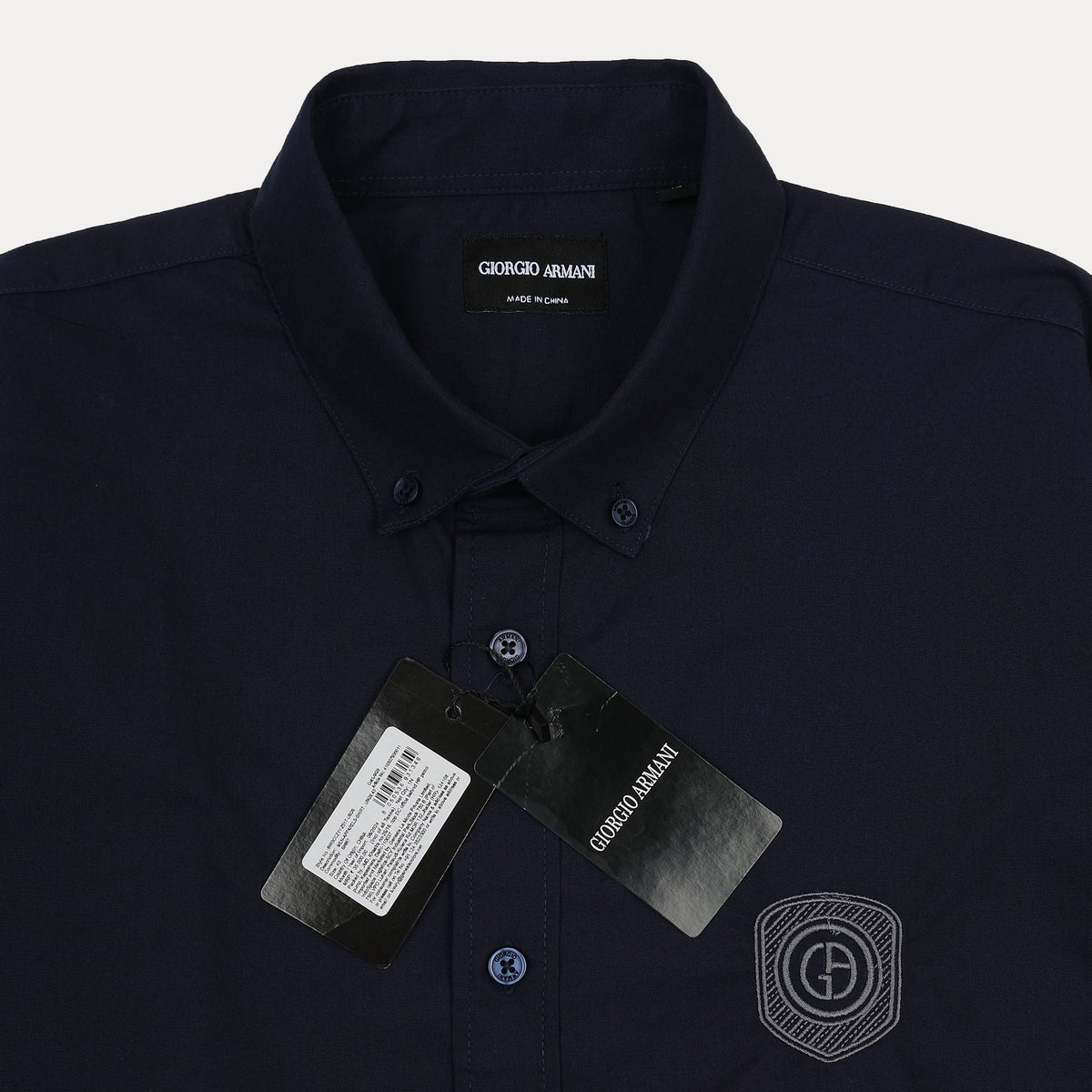 Giorgio Armani Classic Navy Button-Up Shirt