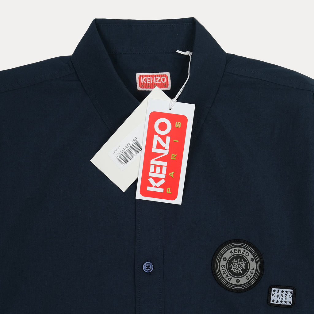 KENZO Elegant Midnight Blue Button-Up Shirt