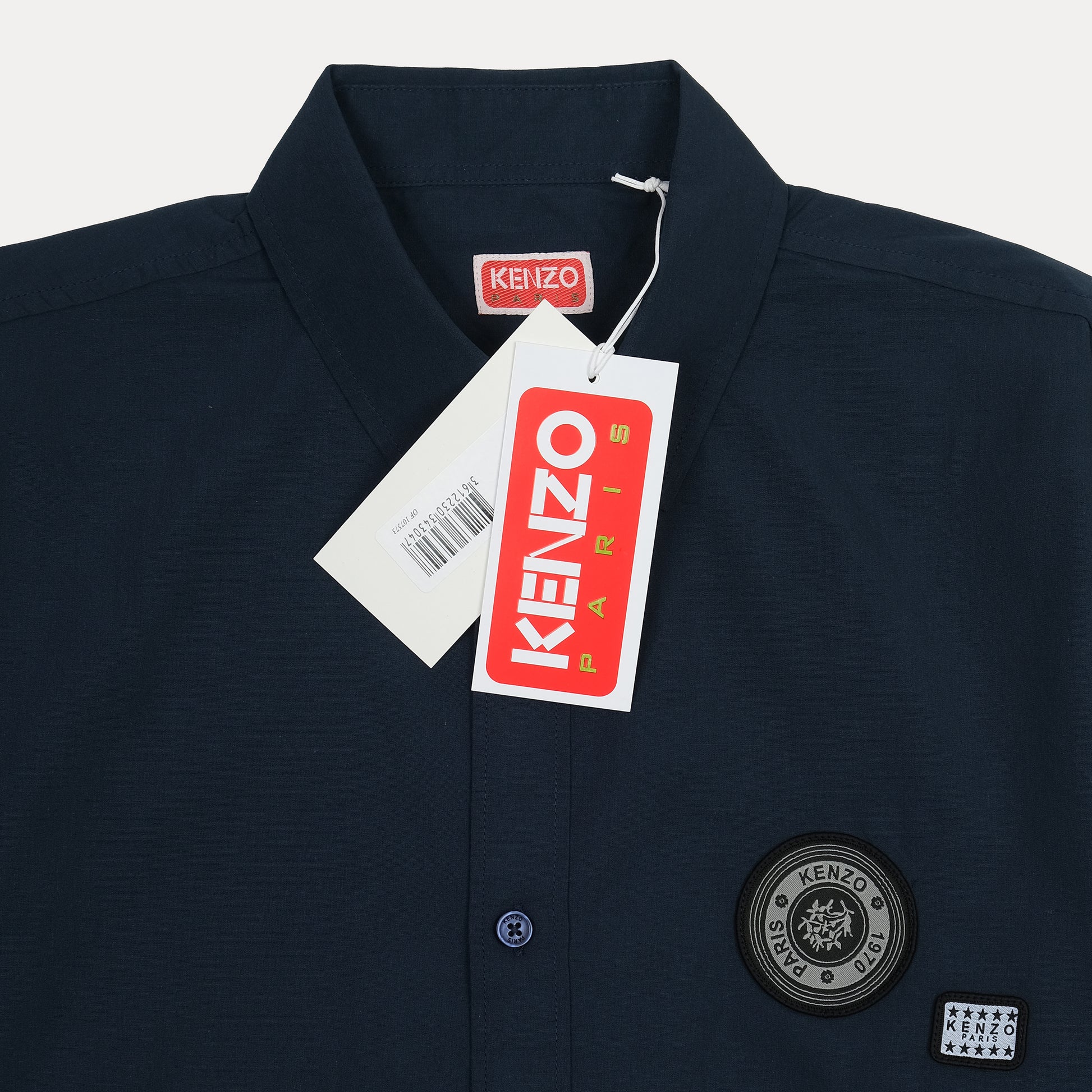 KENZO Elegant Midnight Blue Button-Up Shirt