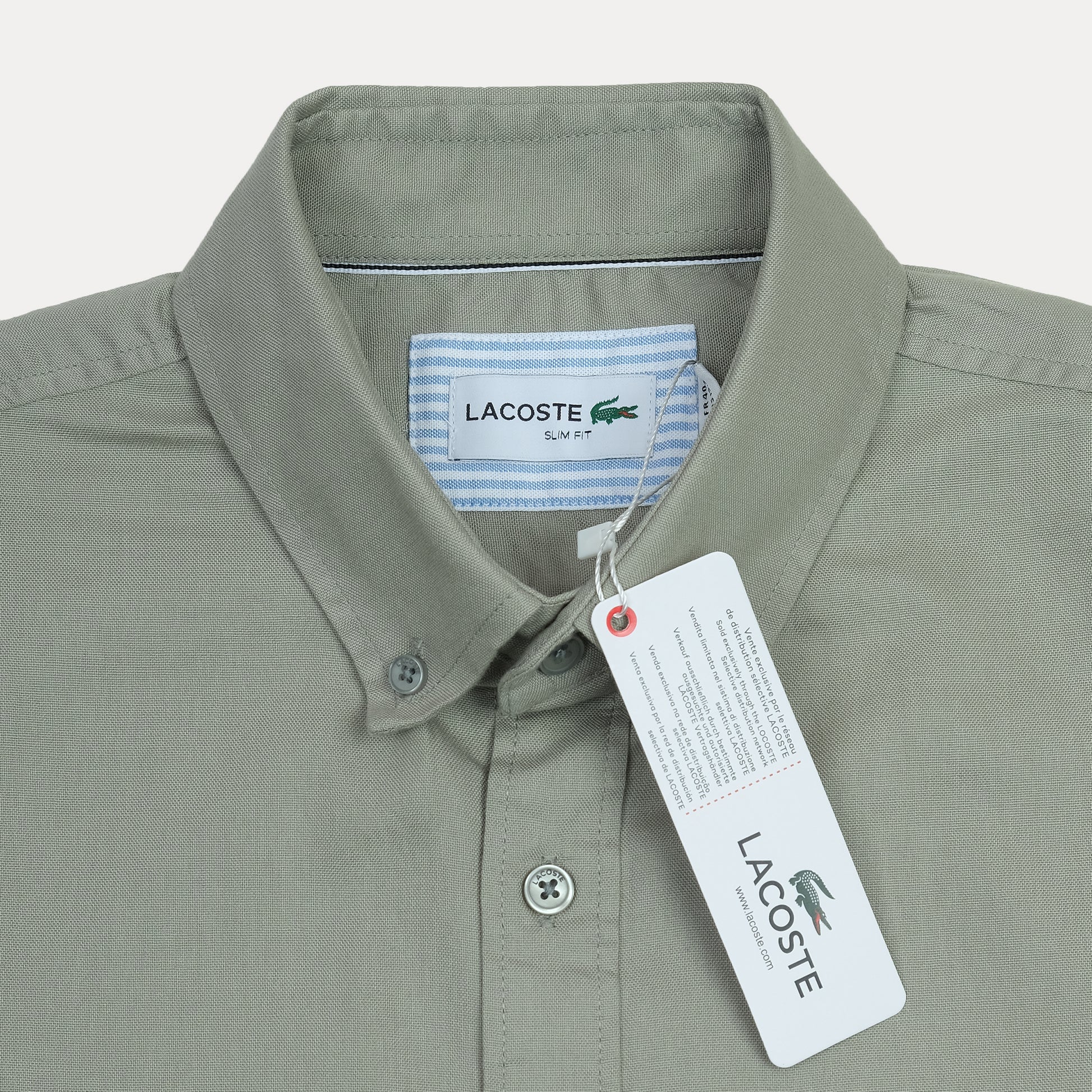 Lacoste Slim Fit Serene Sage Button-Up Shirt