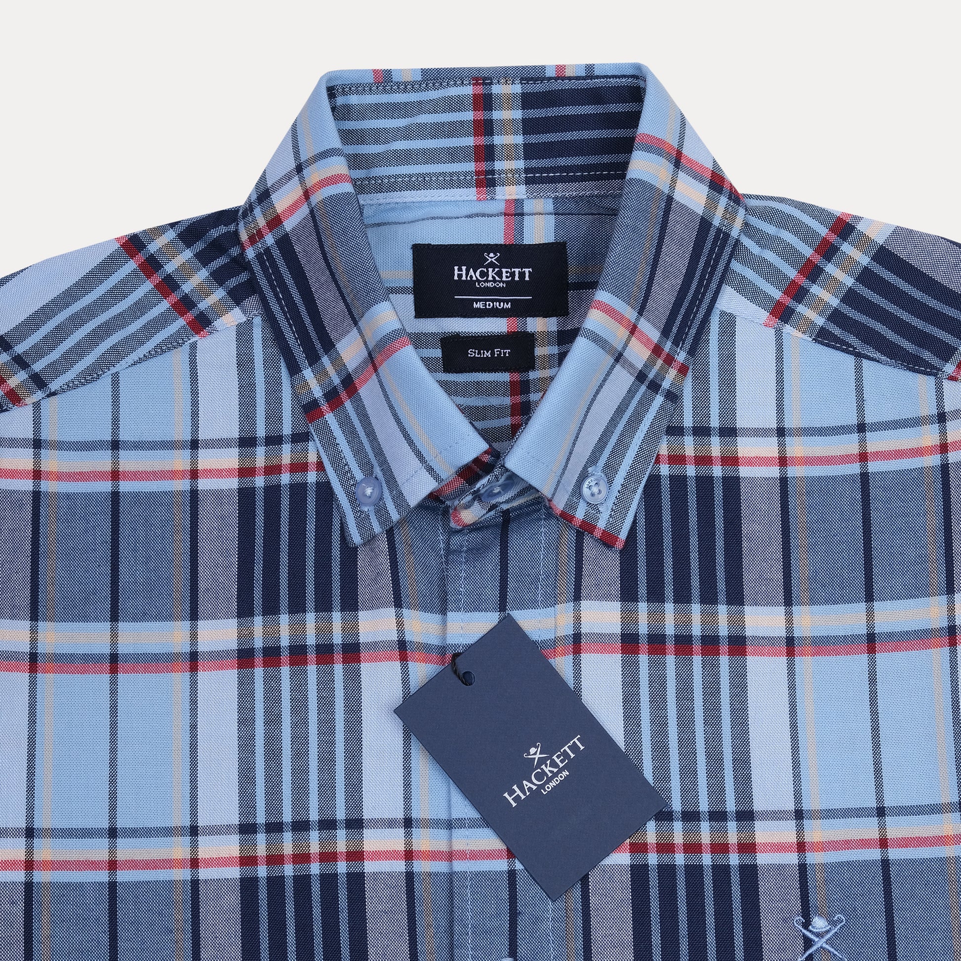 HACKETT London Slim Fit Plaid Shirt in Serene Sky