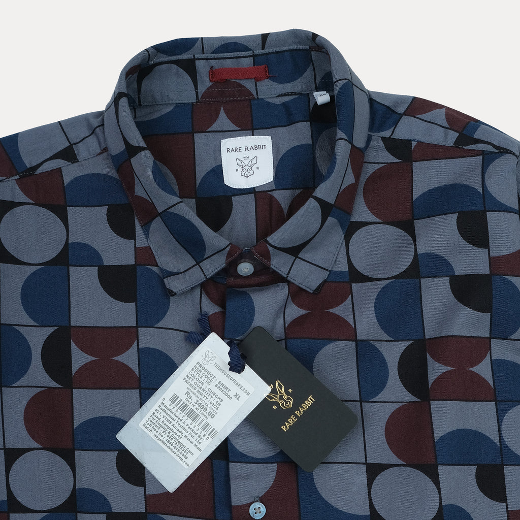 RARE RABBIT Geometric Print Long Sleeve Shirt