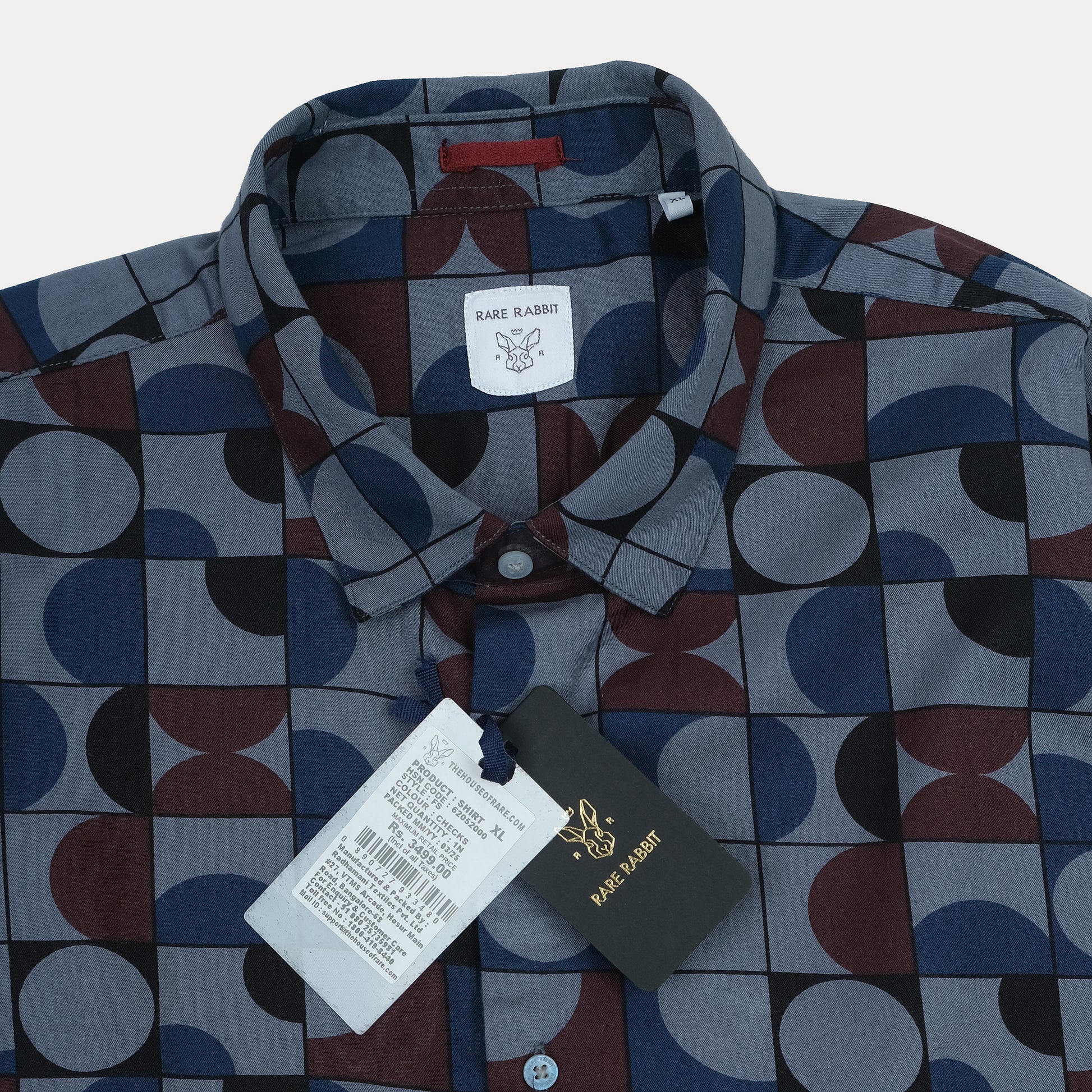 RARE RABBIT Geometric Print Long Sleeve Shirt