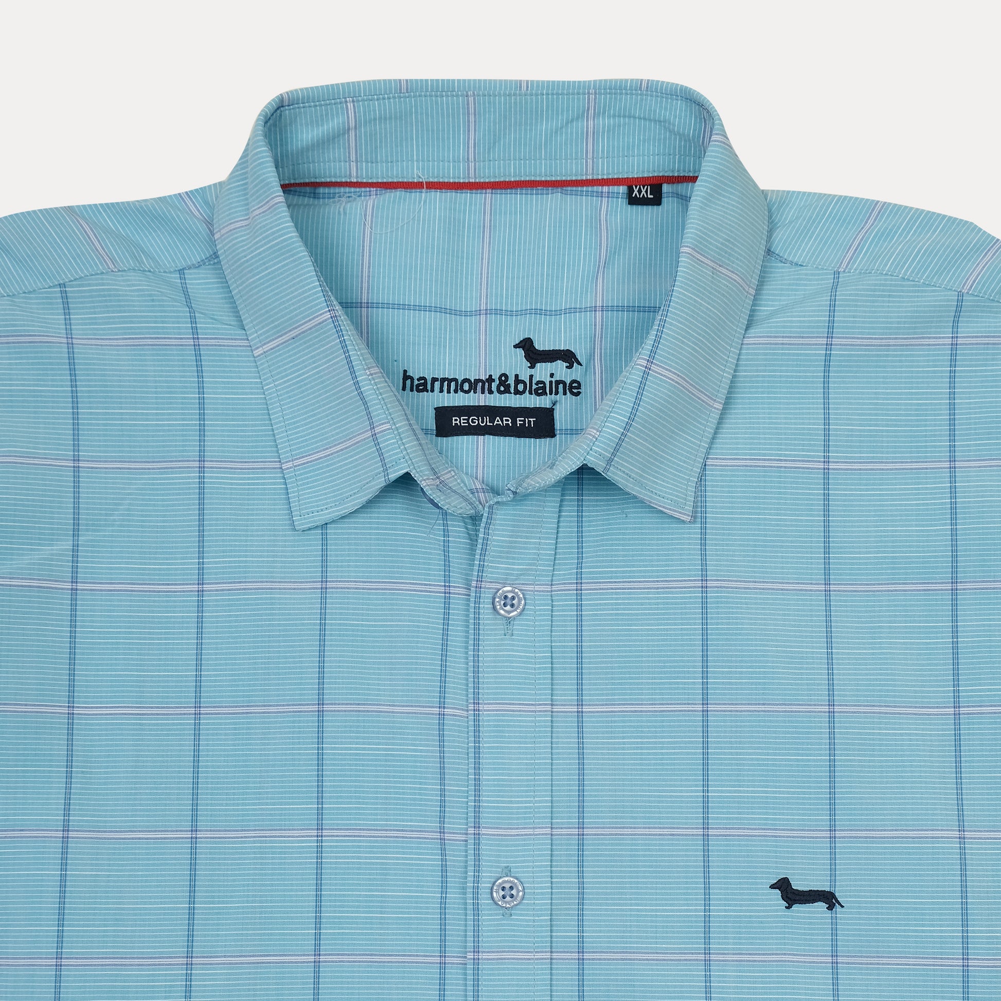 Harmont & Blaine Regular Fit Checked Shirt in Light Blue