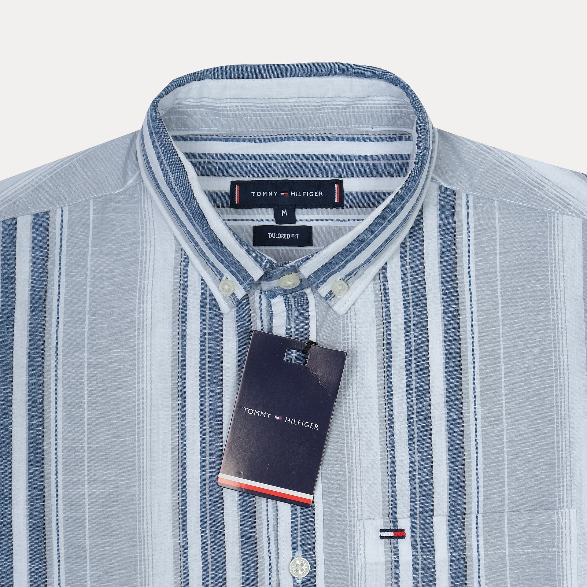 TOMMY HILFIGER Celestial Slate Tailored Fit Long Sleeve Button-Up Shirt