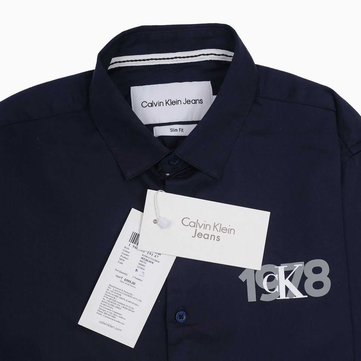 Calvin Klein Jeans Slim Fit Navy Button-Up Shirt