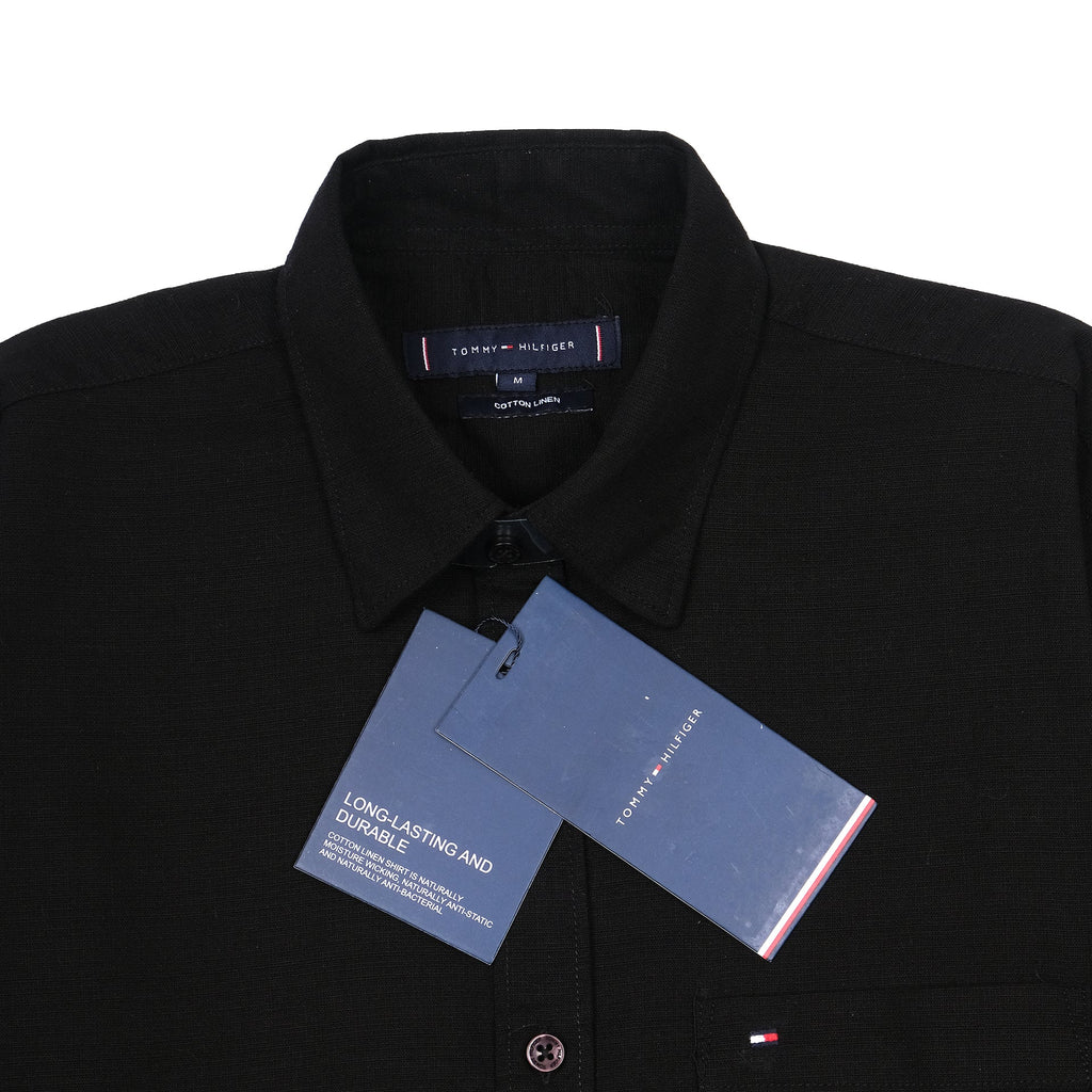 TOMMY HILFIGER Midnight Onyx Tailored Fit Long Sleeve Button-Up Shirt