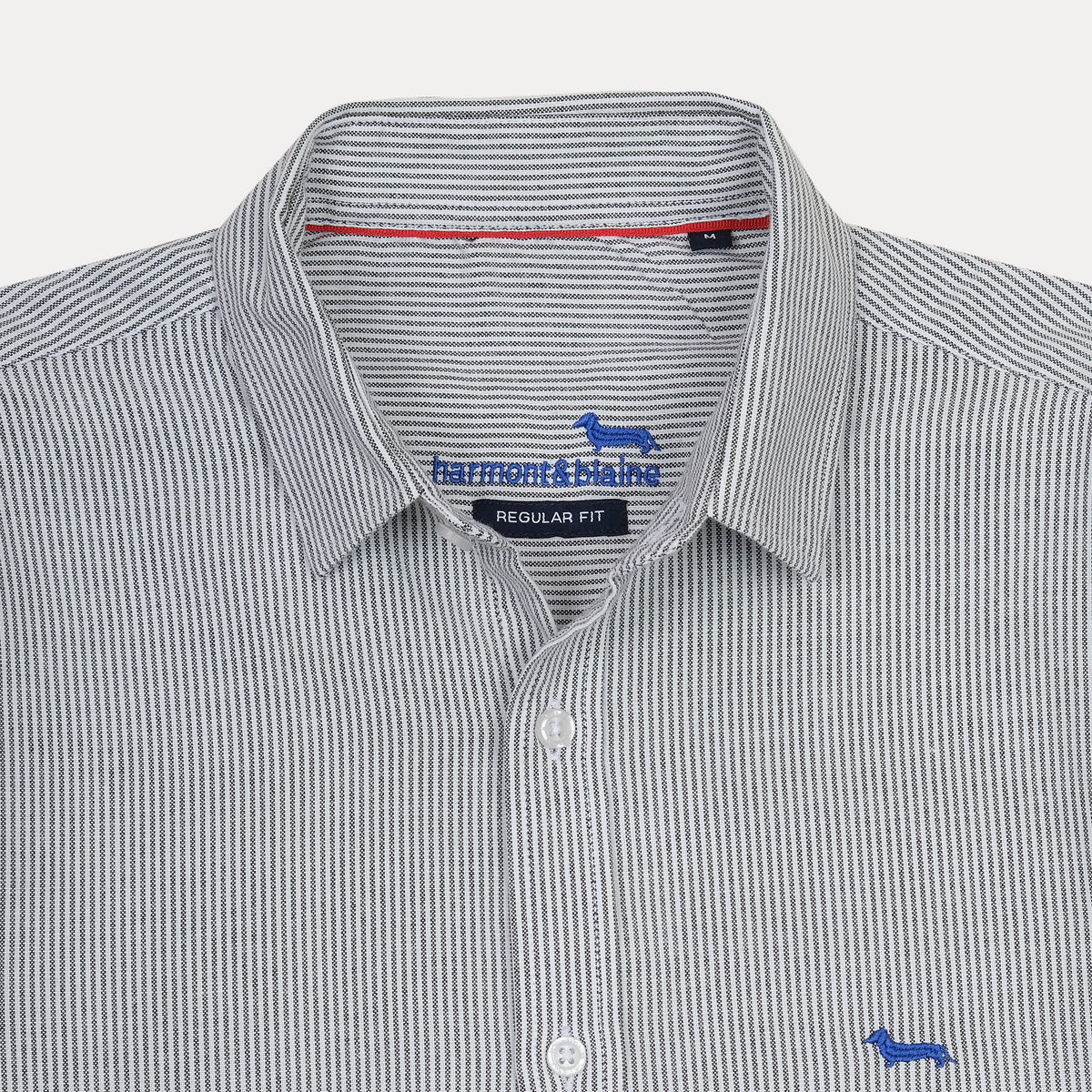 Harmont & Blaine Striped Elegance Cotton Shirt in Nautical Blue