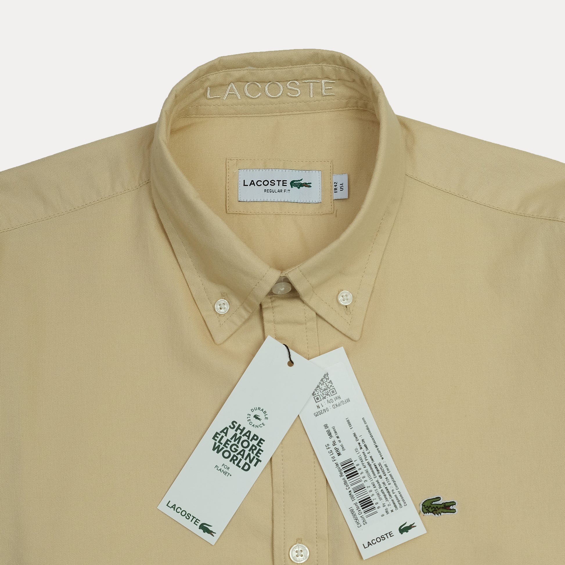 Lacoste Elegant Sandstone Button-Up Shirt