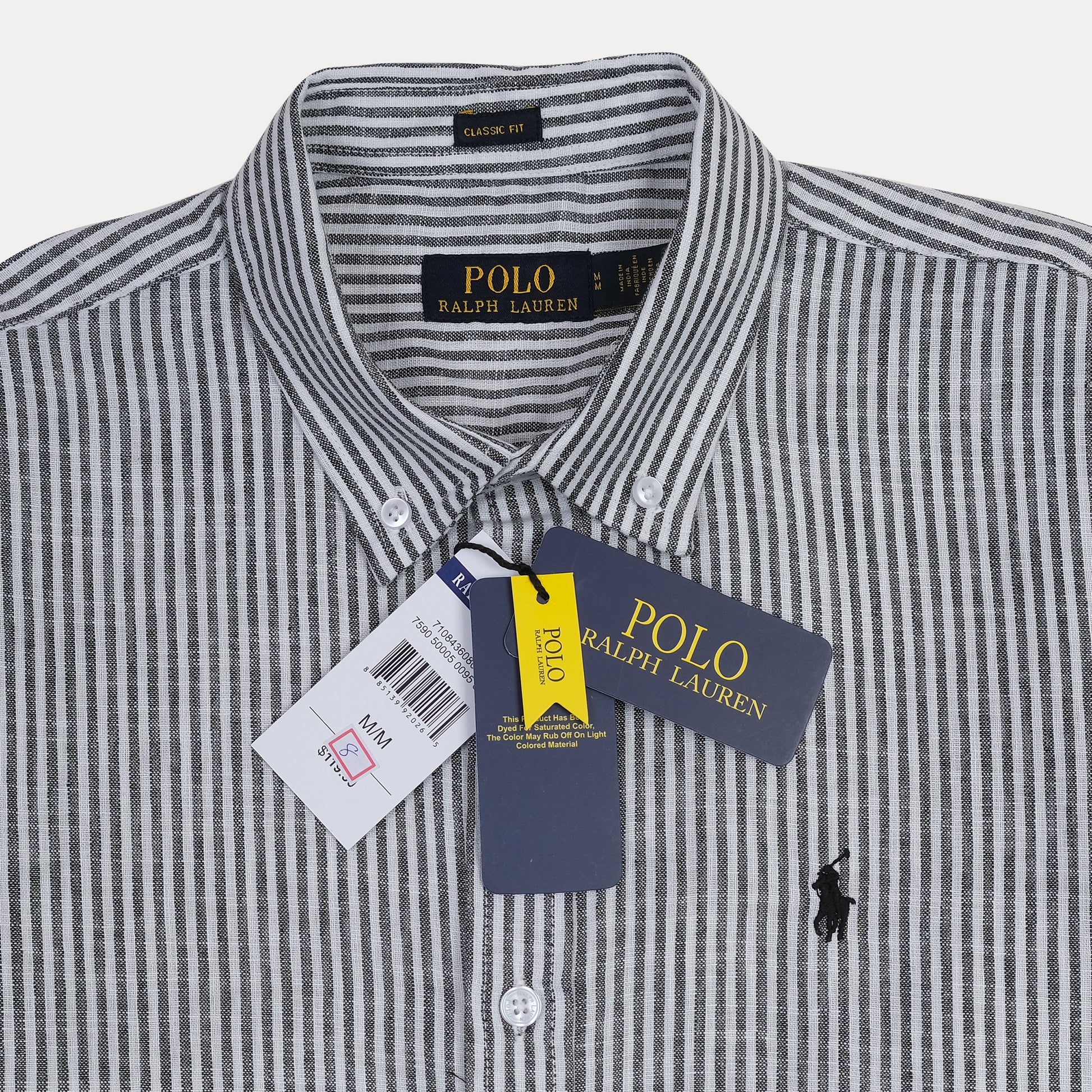 Polo Ralph Lauren Classic Fit Striped Linen Elegance Shirt in Midnight Stripe