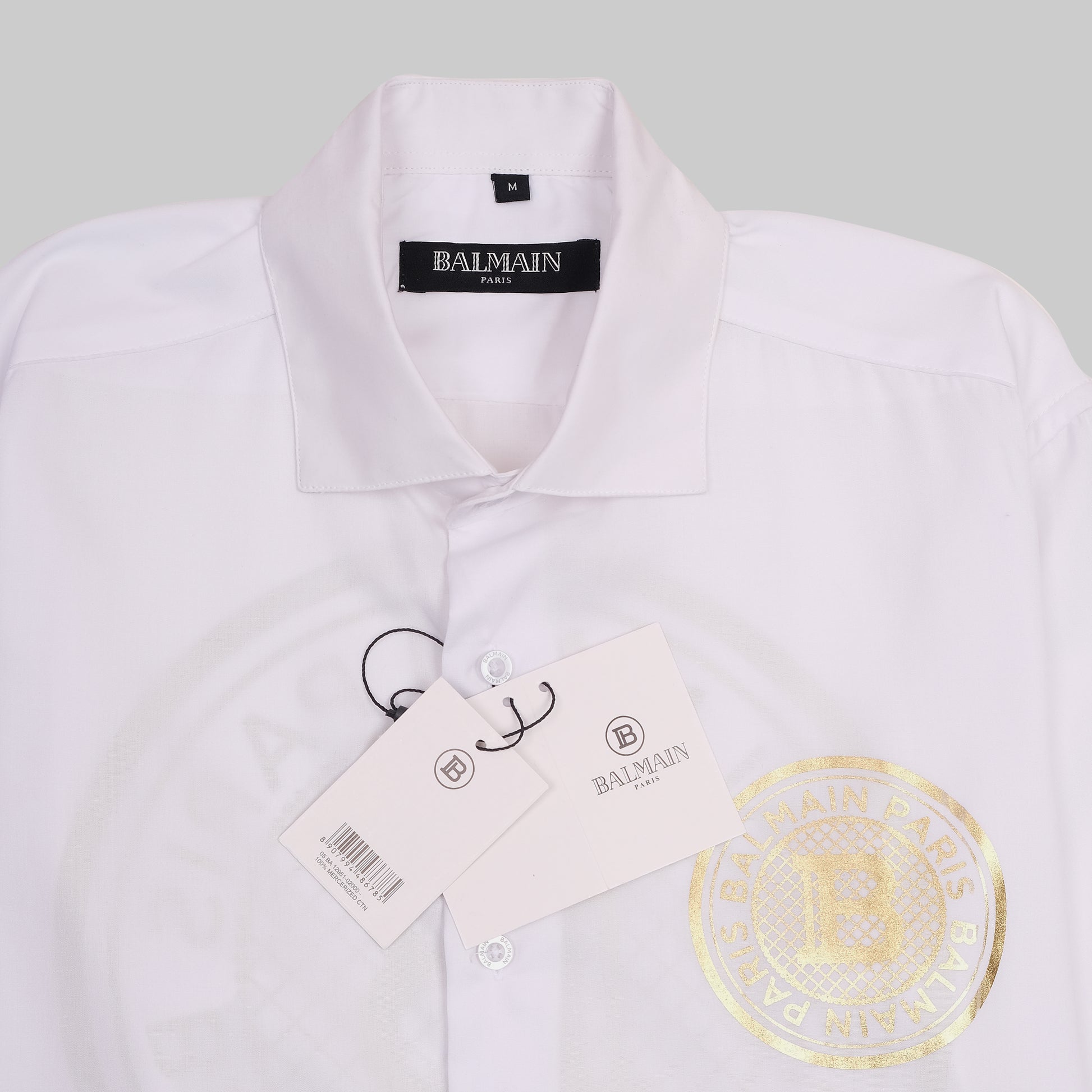 BALMAIN Opulent Lapis Aurora Classic Fit Long Sleeve Shirt