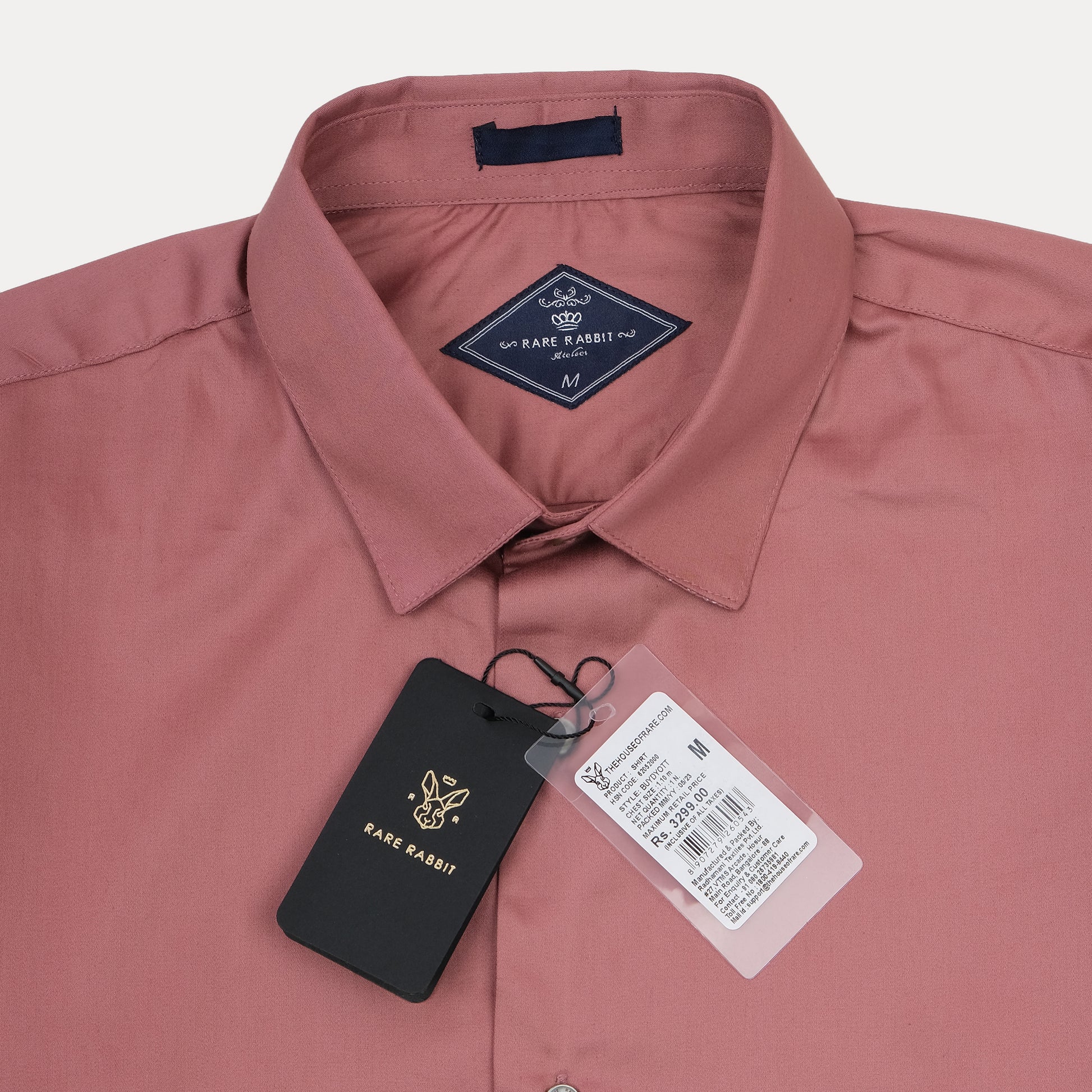 RARE RABBIT Elegant Blush Button-Up Shirt