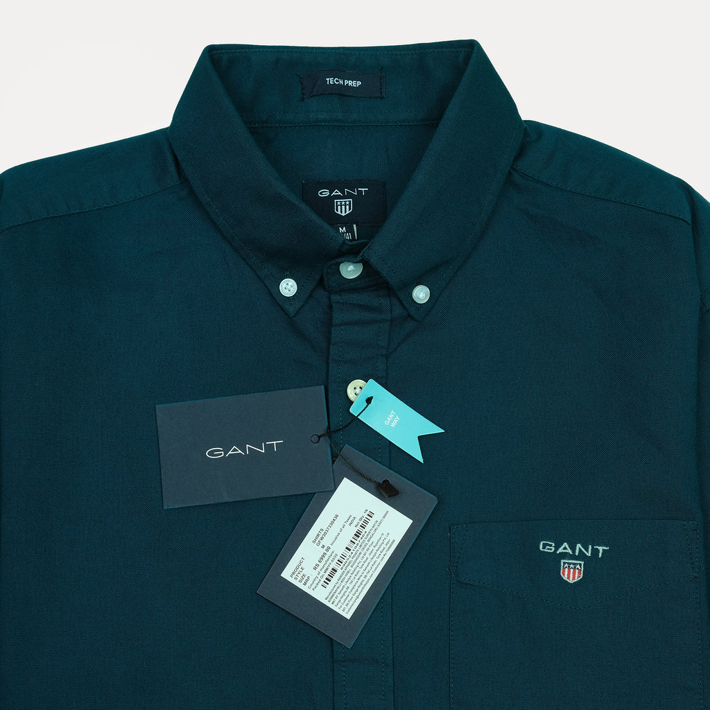 GANT Tech Prep Long Sleeve Button-Down Shirt in Deep Teal