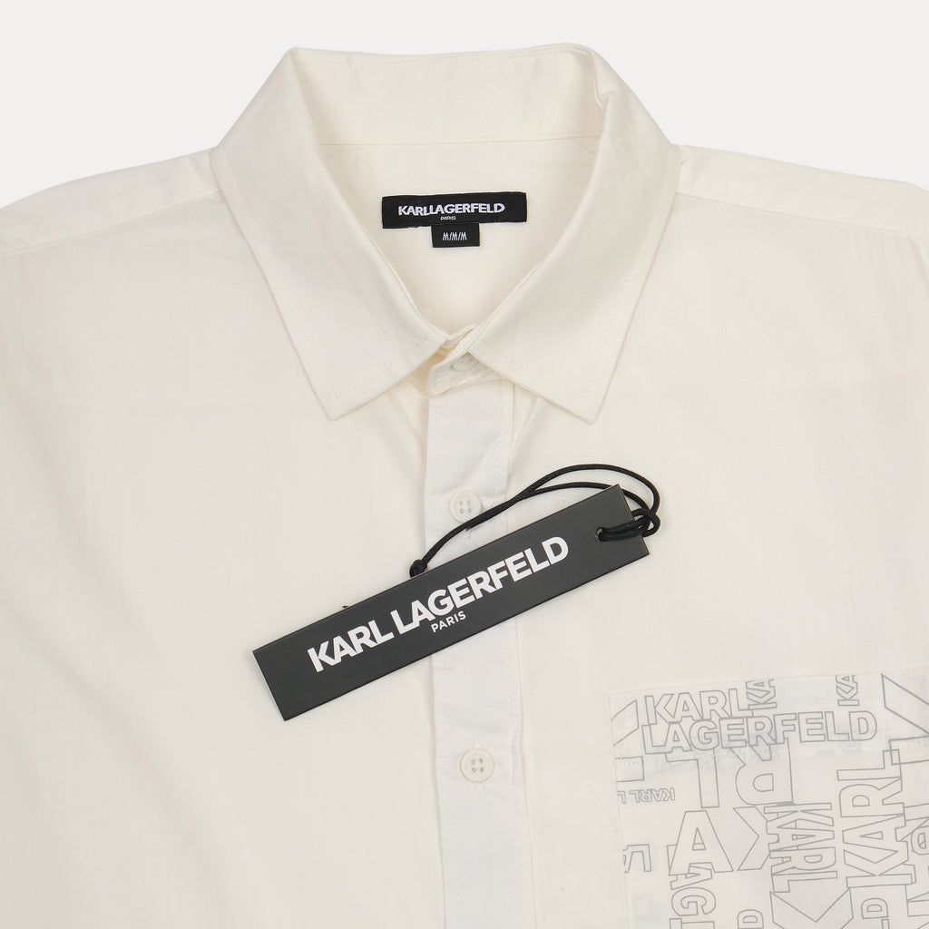 KARL LAGERFELD Elegant Ecru Graphic Shirt