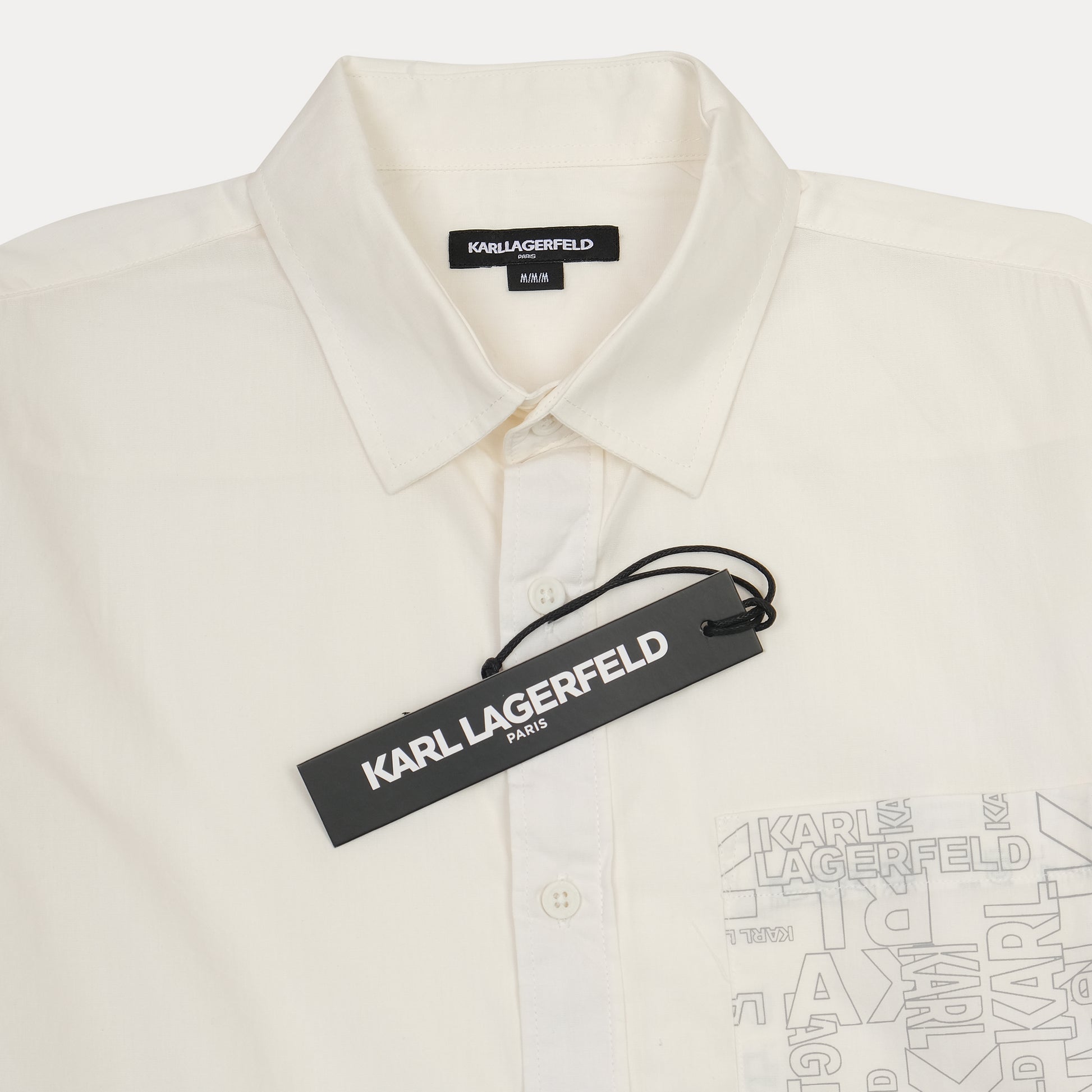 KARL LAGERFELD Elegant Ecru Graphic Shirt