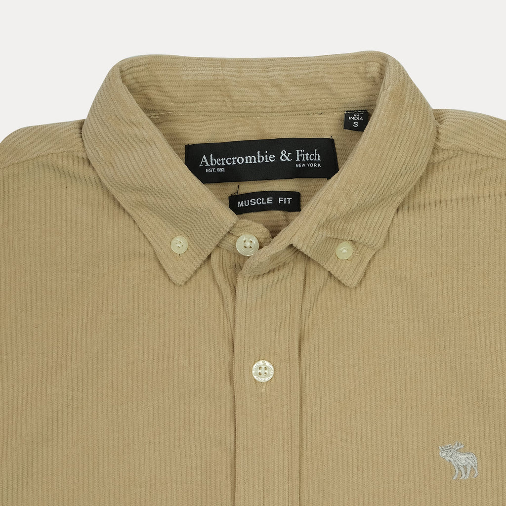 ABERCROMBIE & FITCH Opulent Olive Muscle Fit Long Sleeve Shirt