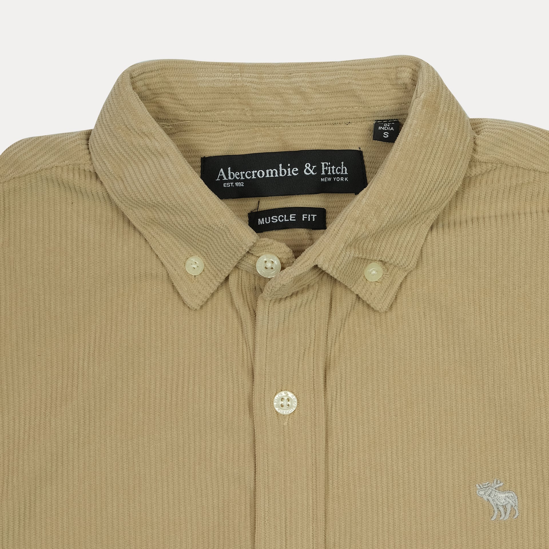 ABERCROMBIE & FITCH Opulent Olive Muscle Fit Long Sleeve Shirt