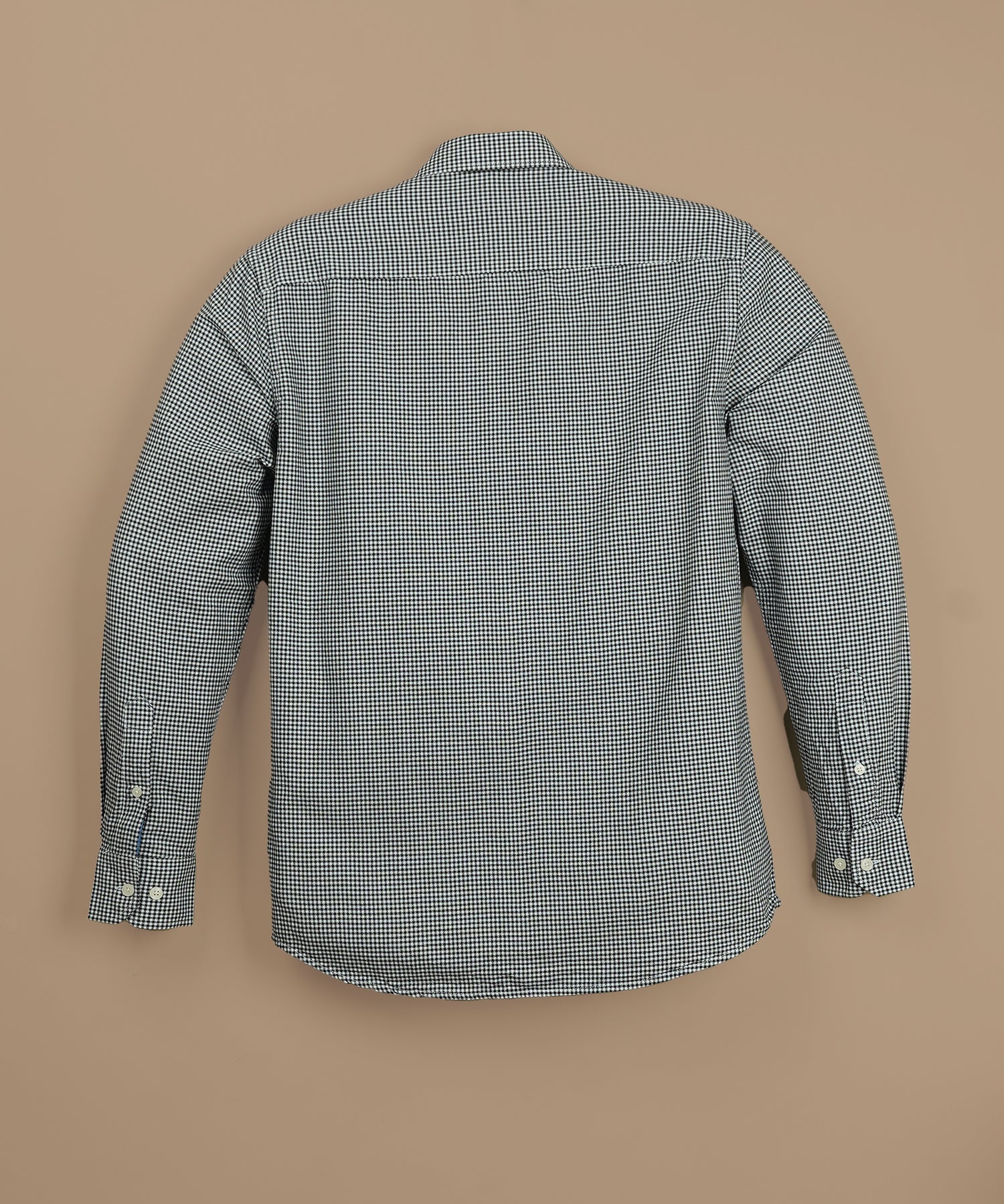 HACKETT Midnight Slate Tailored Fit Long Sleeve Gingham Shirt