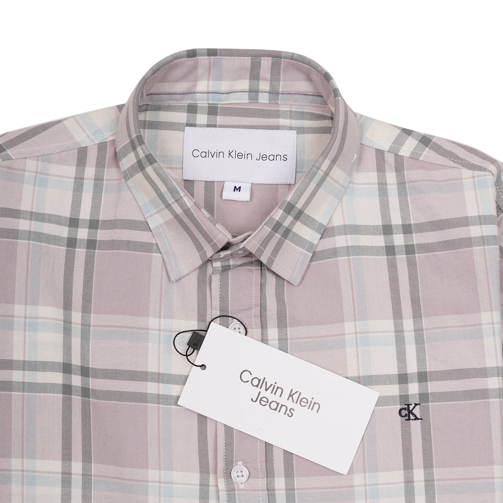 CALVIN KLEIN JEANS Prismatic Sage Tailored Fit Long Sleeve Plaid Shirt