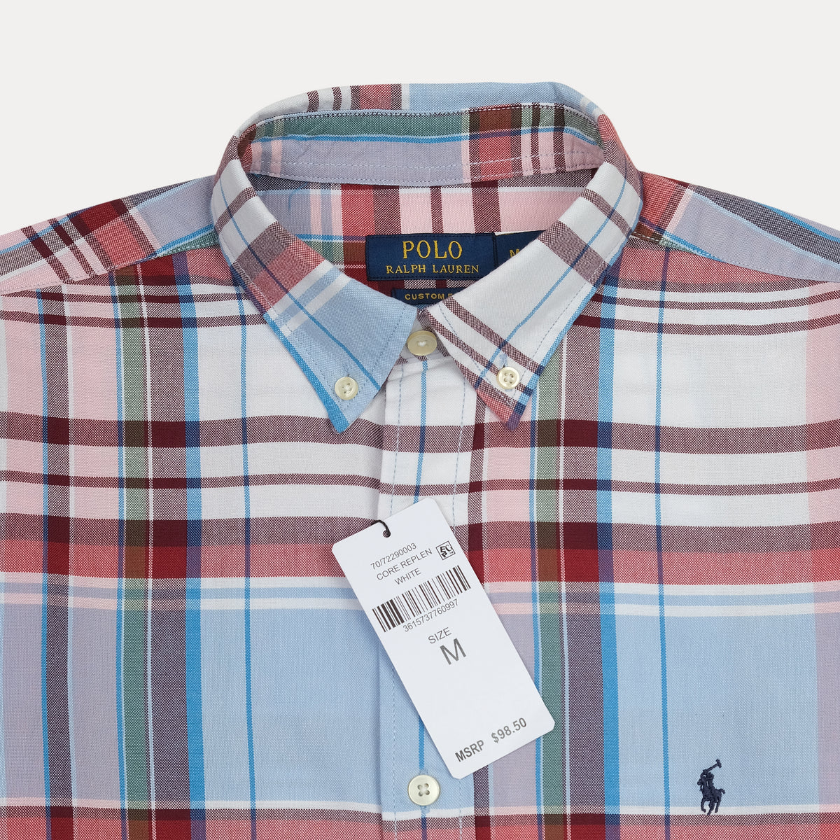 Polo Ralph Lauren Custom Fit Plaid Shirt in Serene Sky