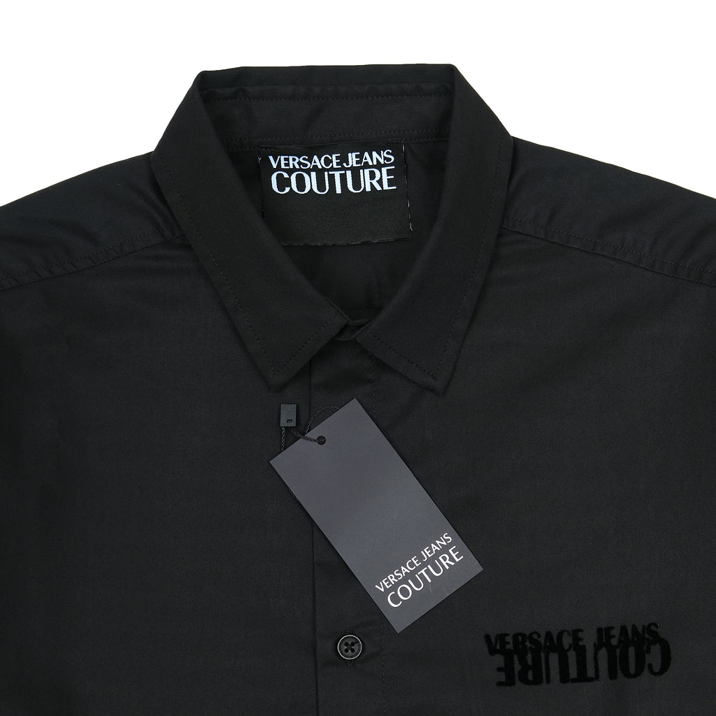 Versace Jeans Couture Elegant Midnight Black Button-Up Shirt