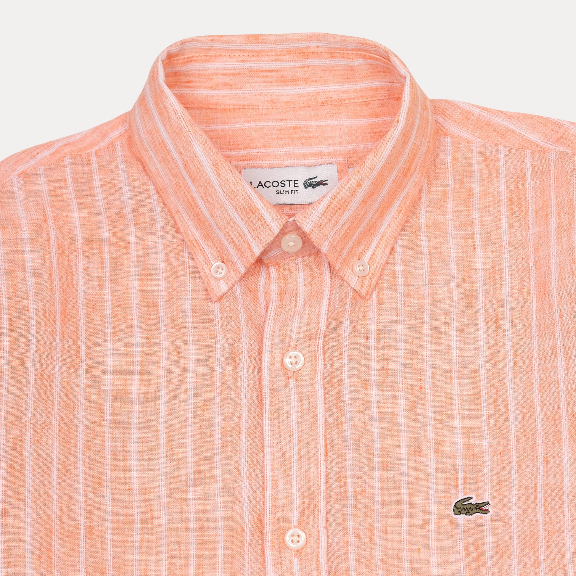 Lacoste Breezy Coral Striped Slim Fit Shirt