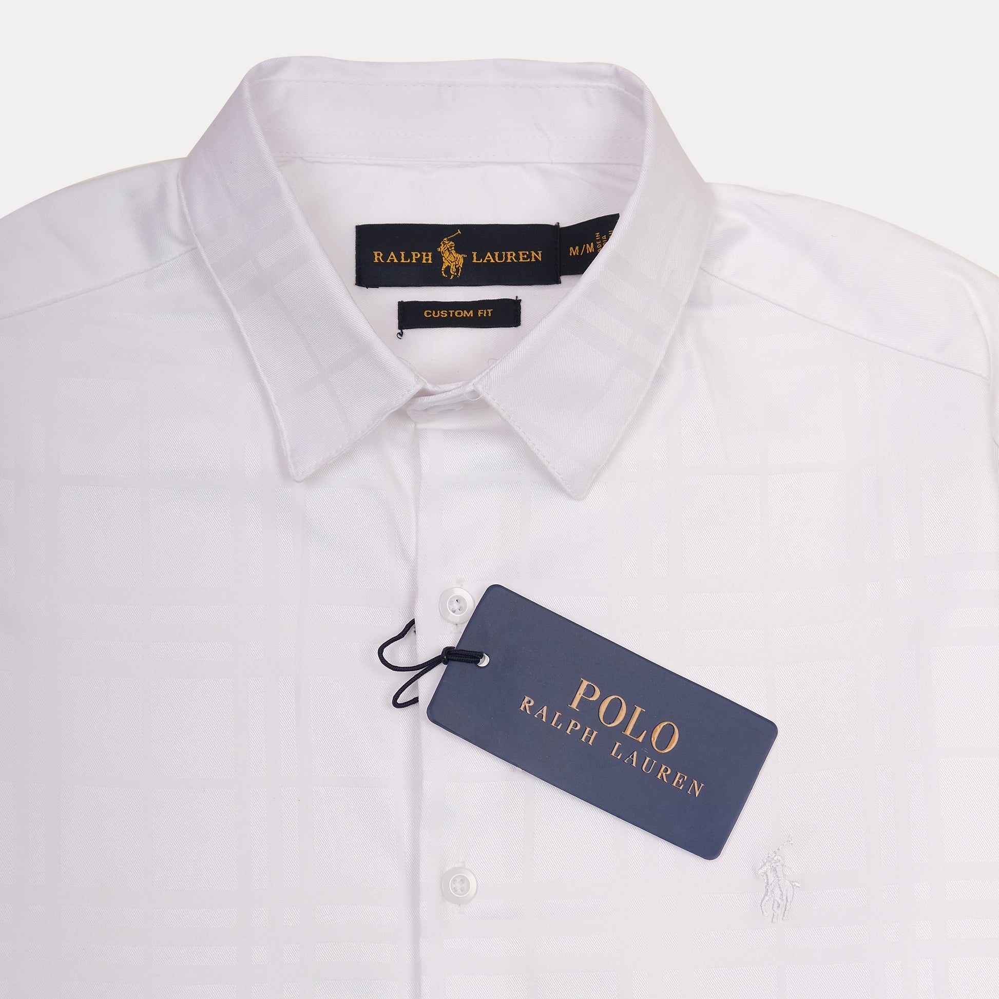Ralph Lauren Custom Fit Whispering White Checkered Shirt