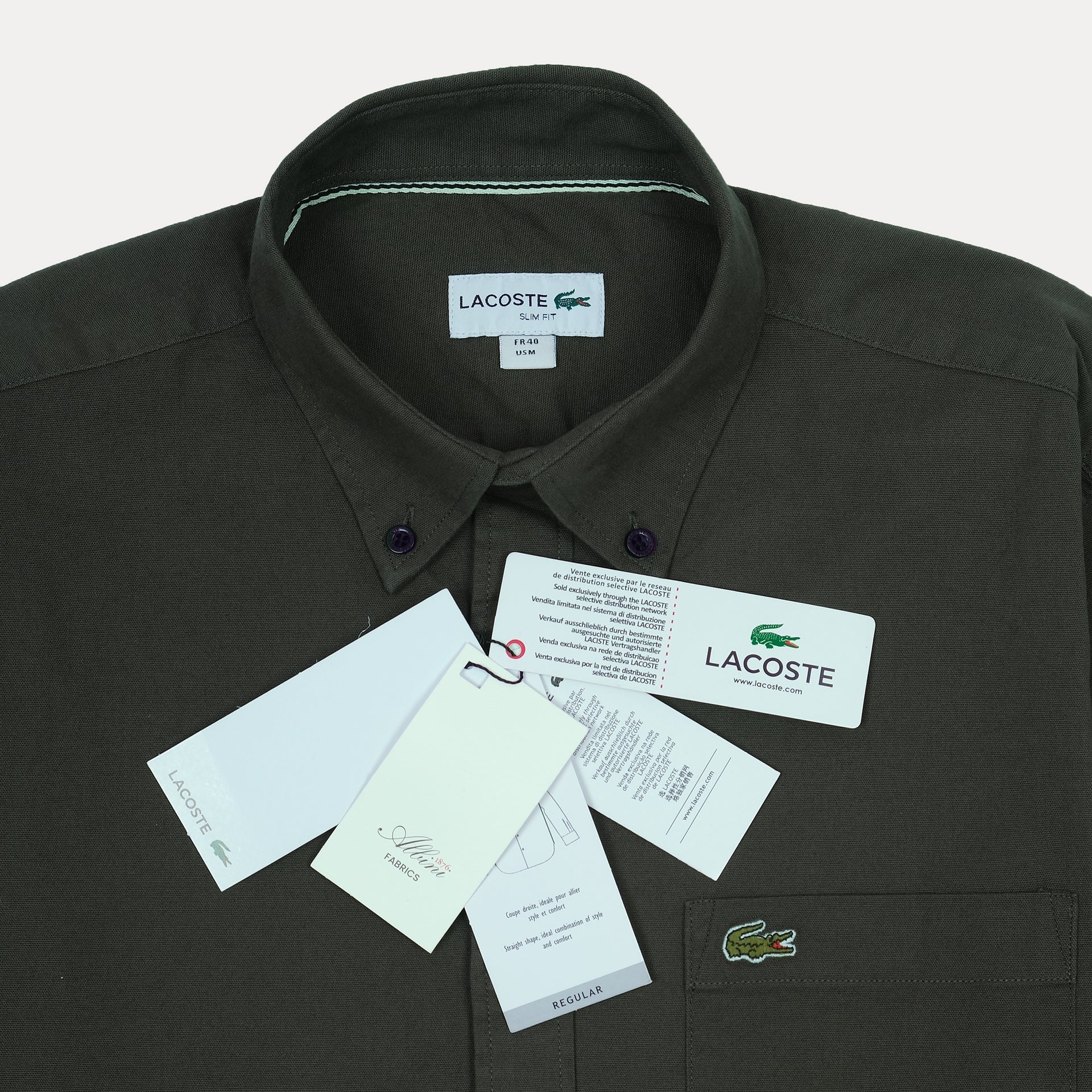 LACOSTE Midnight Onyx Tailored Fit Long Sleeve Button-Up Shirt