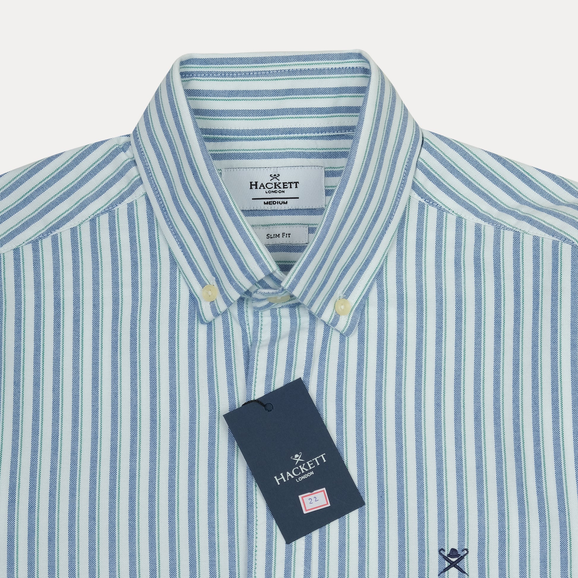 HACKETT Striped Elegance Slim Fit Shirt in Serene Sky