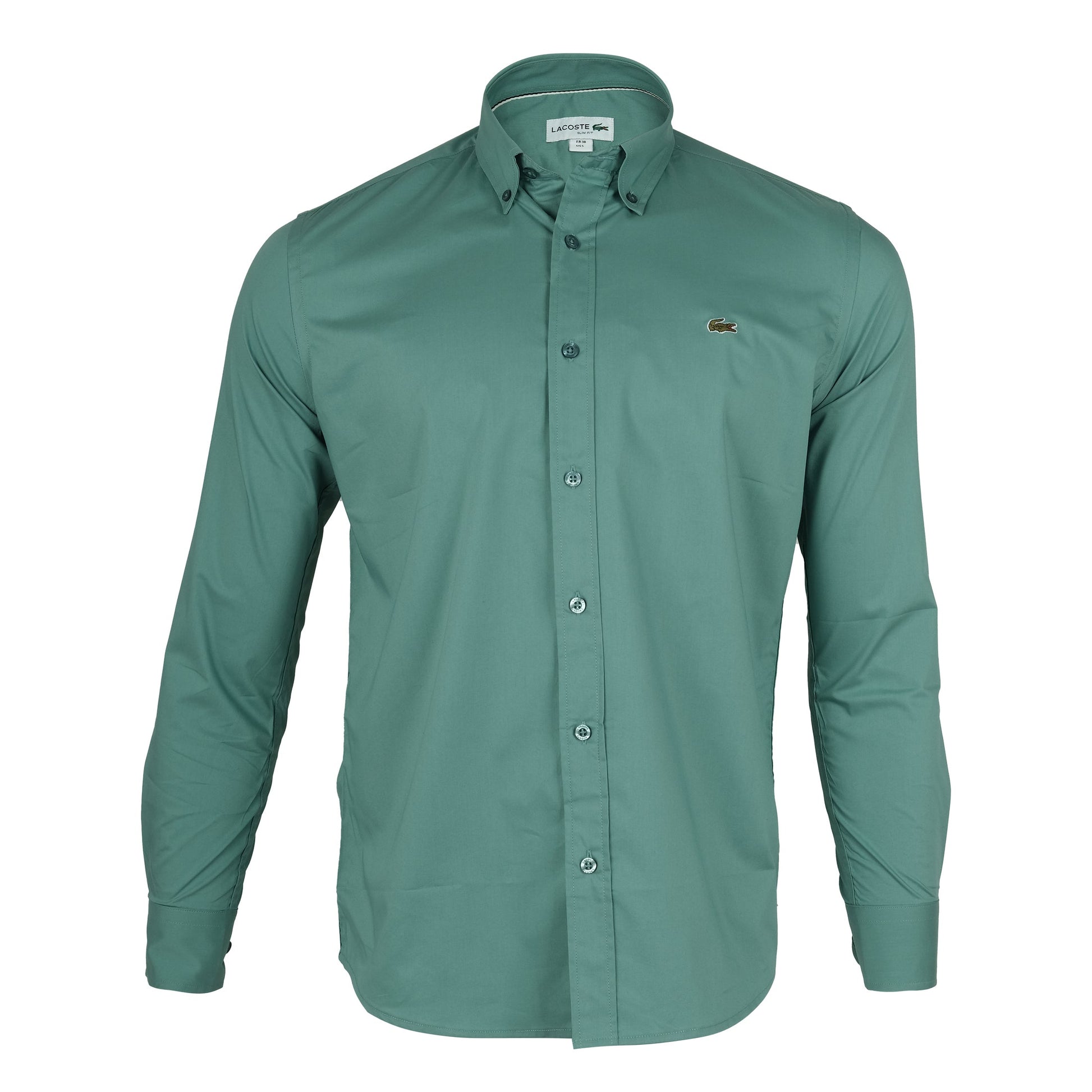 Lacoste Slim Fit Elegant Teal Button-Up Shirt