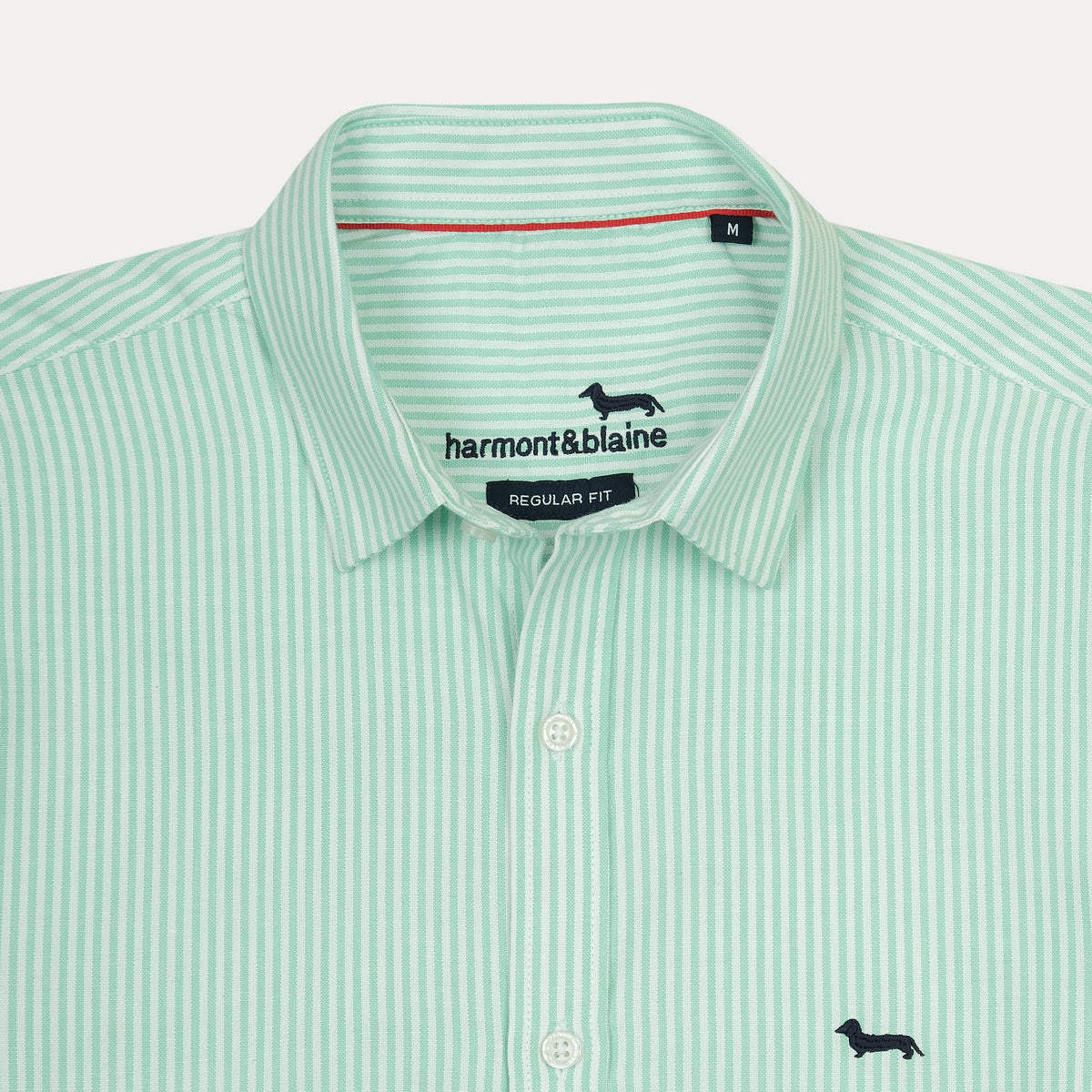 harmont&blaine Refreshing Striped Delight Shirt in Minty Breeze