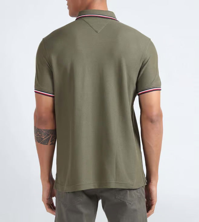 TOMMY HILFIGER Enchanted Olive Classic Fit Piqu�� Polo Shirt