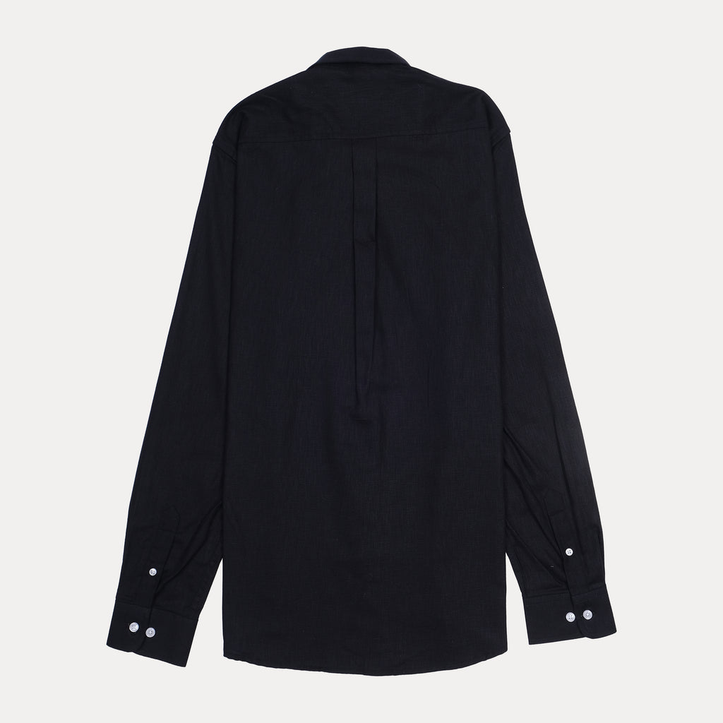 Polo Ralph Lauren Linen Classic Fit Black Button-Down Shirt