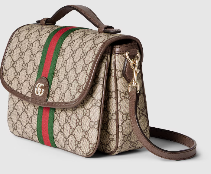 Gucci GG Supreme Mini Shoulder Bag with Web Stripe