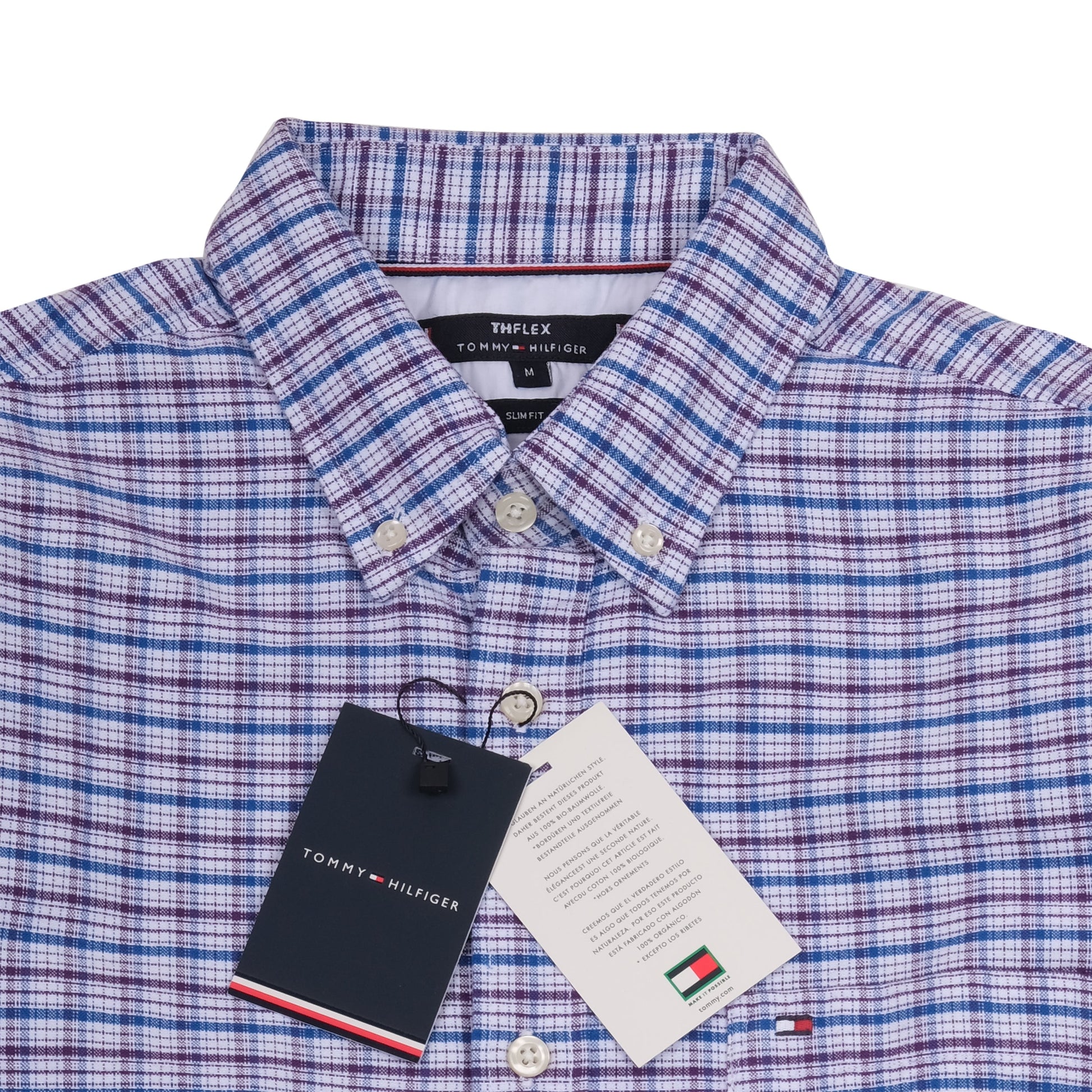 TOMMY HILFIGER Astral Blue Tailored Fit Long Sleeve Button-Up Shirt