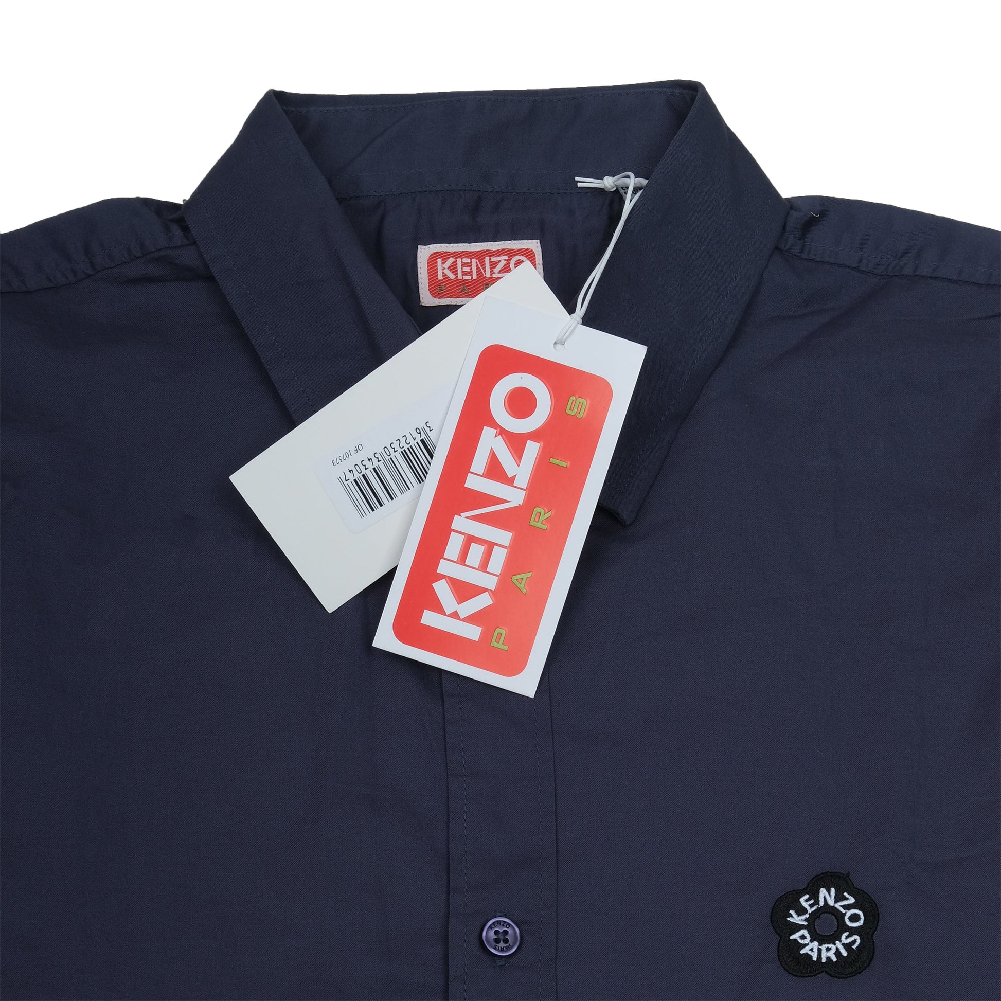 KENZO Prismatic Indigo Tailored Fit Long Sleeve Button-Up Shirt