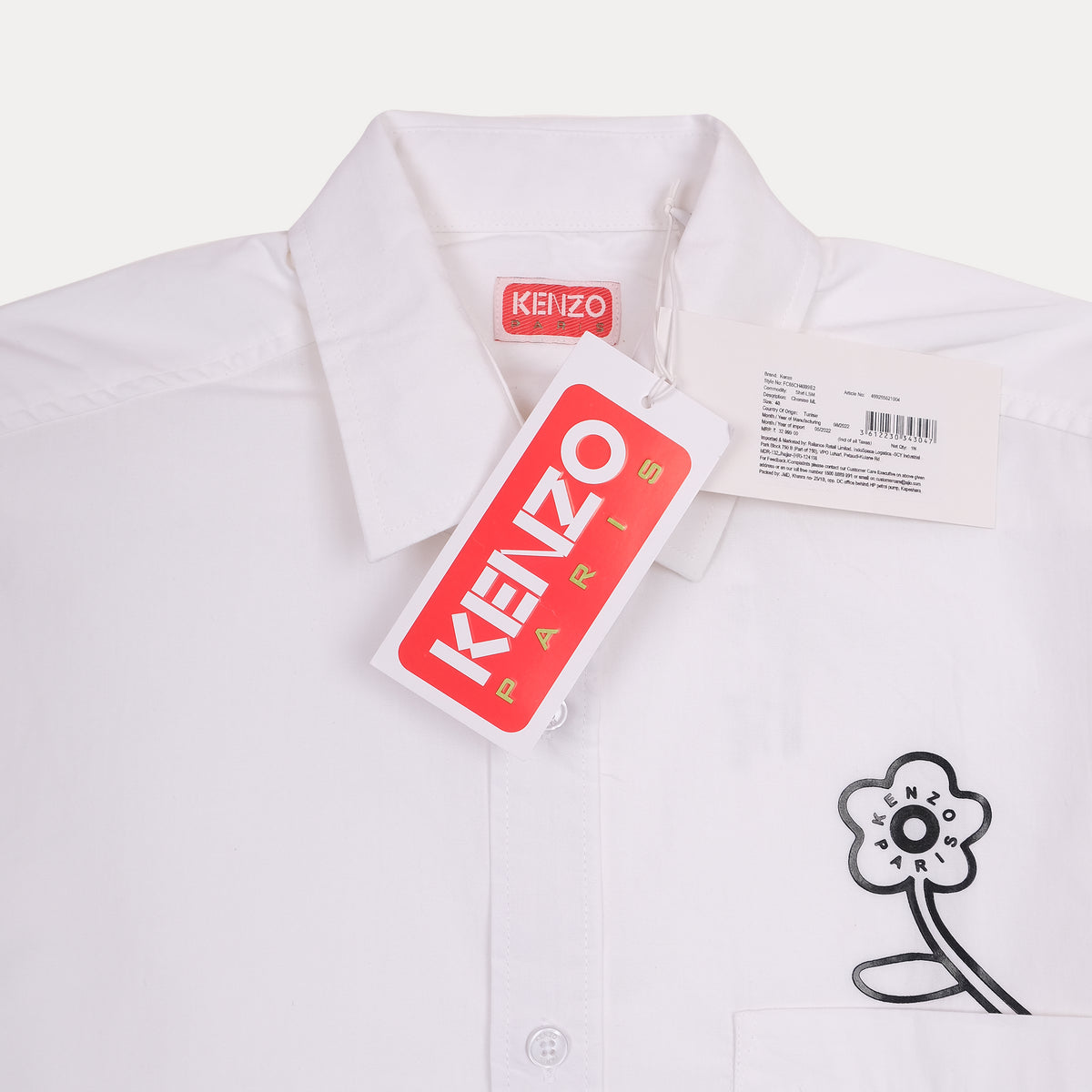 KENZO Ethereal Pearl Long Sleeve Button-Up Shirt