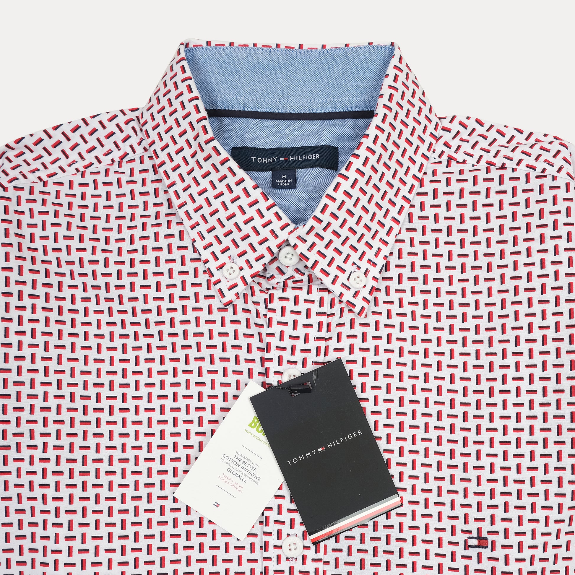 TOMMY HILFIGER Crimson Mosaic Modern Fit Long Sleeve Button-Up Shirt