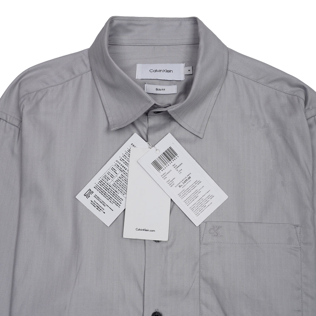CALVIN KLEIN Astral Mist Tailored Fit Long Sleeve Button-Up Shirt