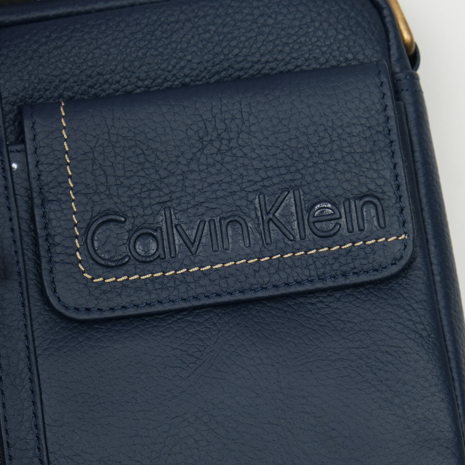Calvin Klein Luxurious Midnight Blue Leather Crossbody Bag