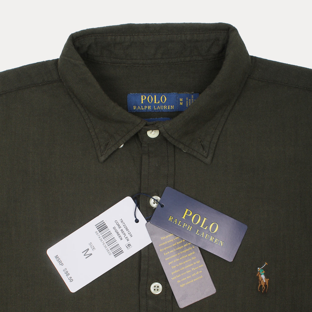 Polo Ralph Lauren Elegant Olive Green Button-Up Shirt