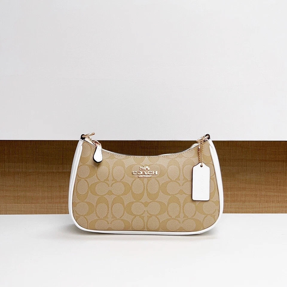 COACH Sunbeam Champagne Luxe Canvas Hobo Bag