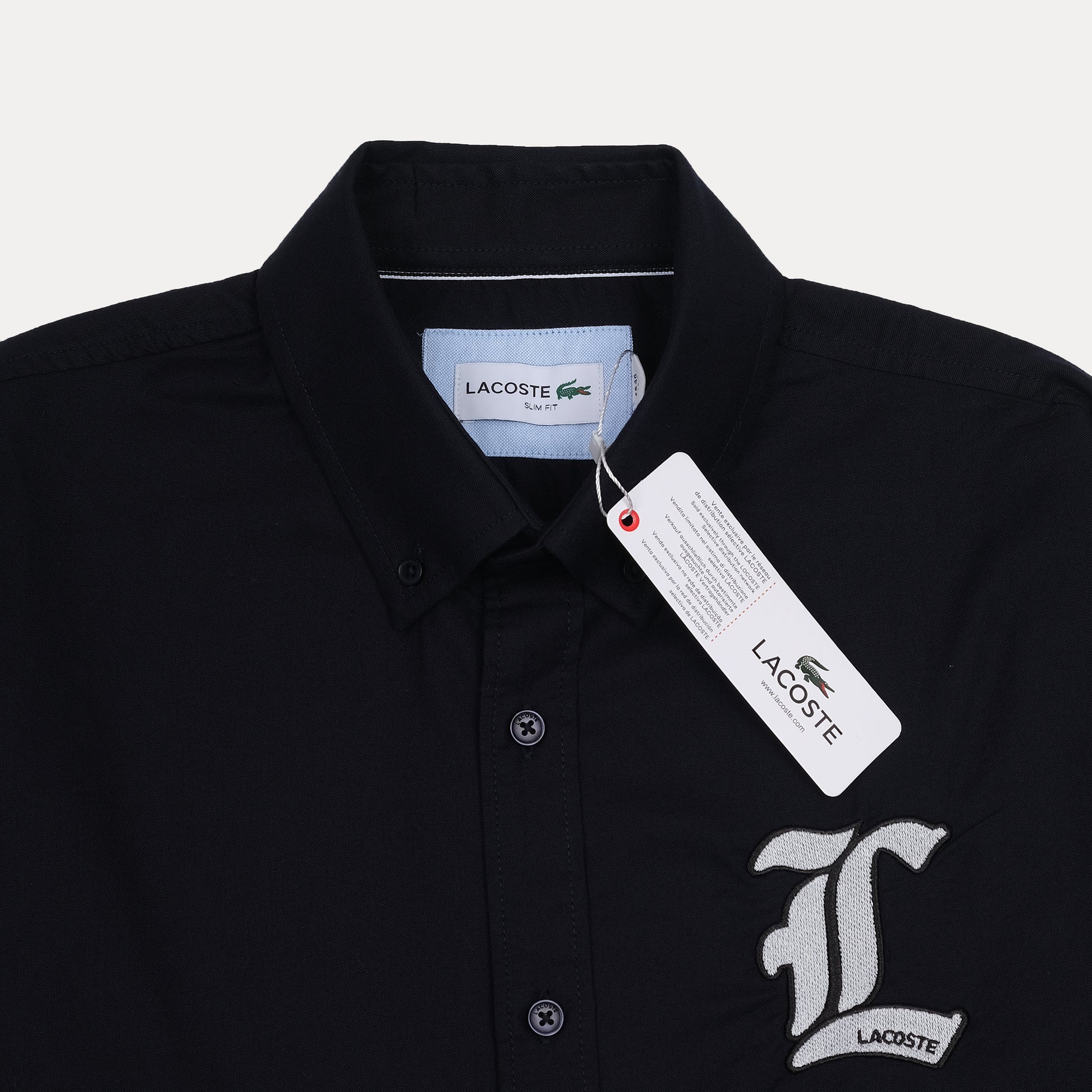 Lacoste Elegant Midnight Black Button-Up Shirt